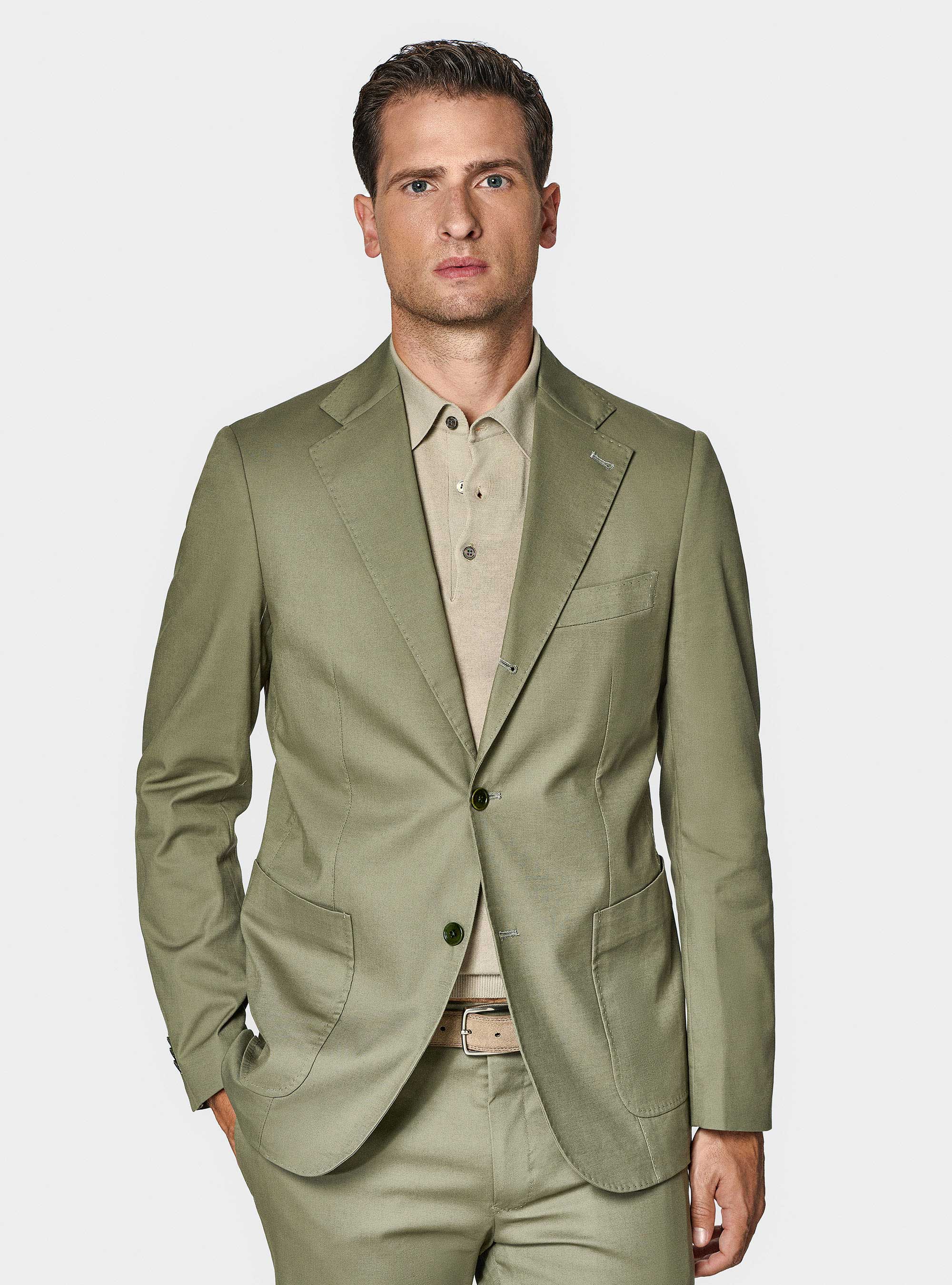 Gutteridge - Armoured cotton suit blazer, Unisex, Salvia 0602c, Size: 44