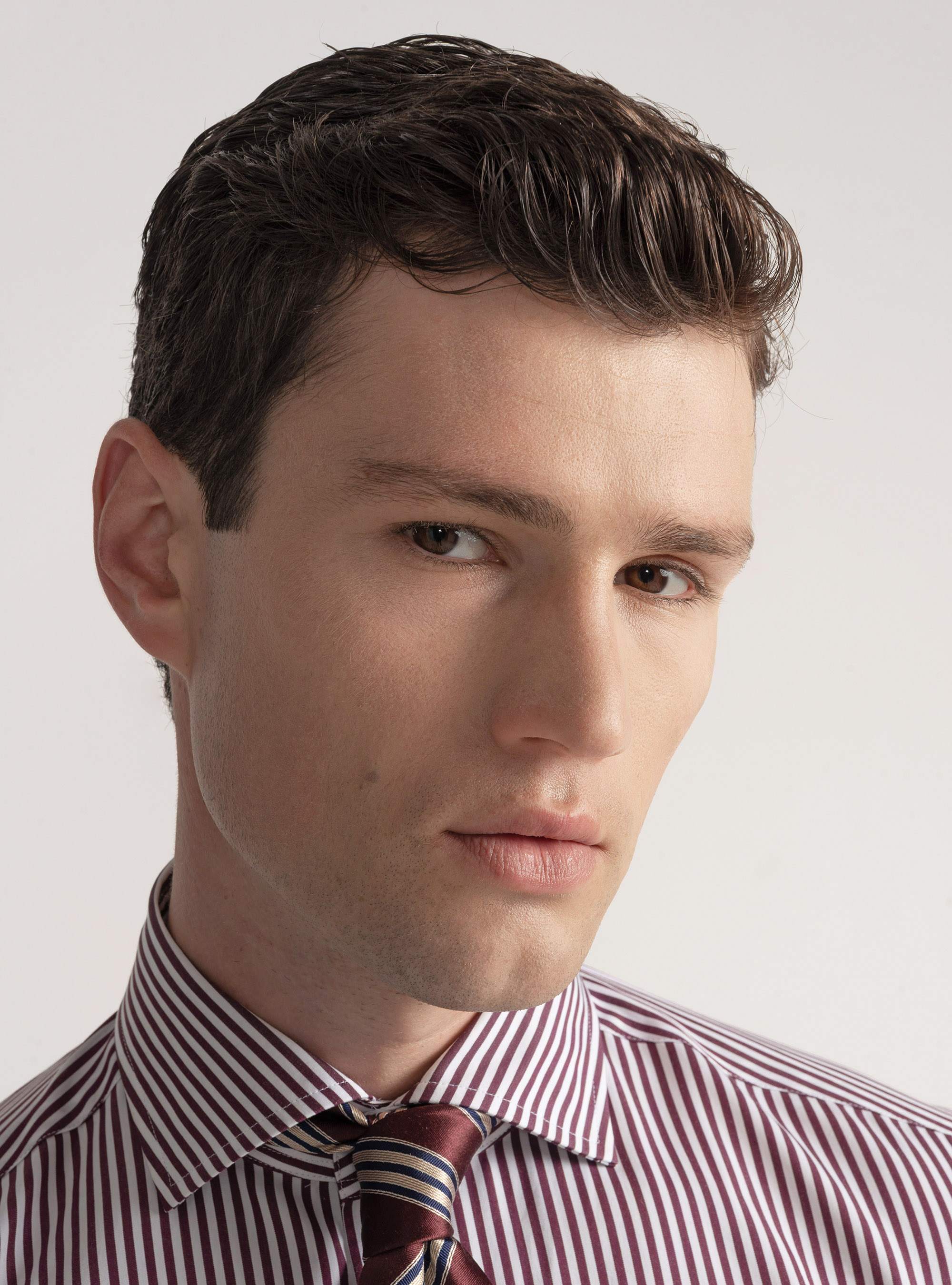 Camisa de popelina de algodón a rayas, VINACCIA 0401C