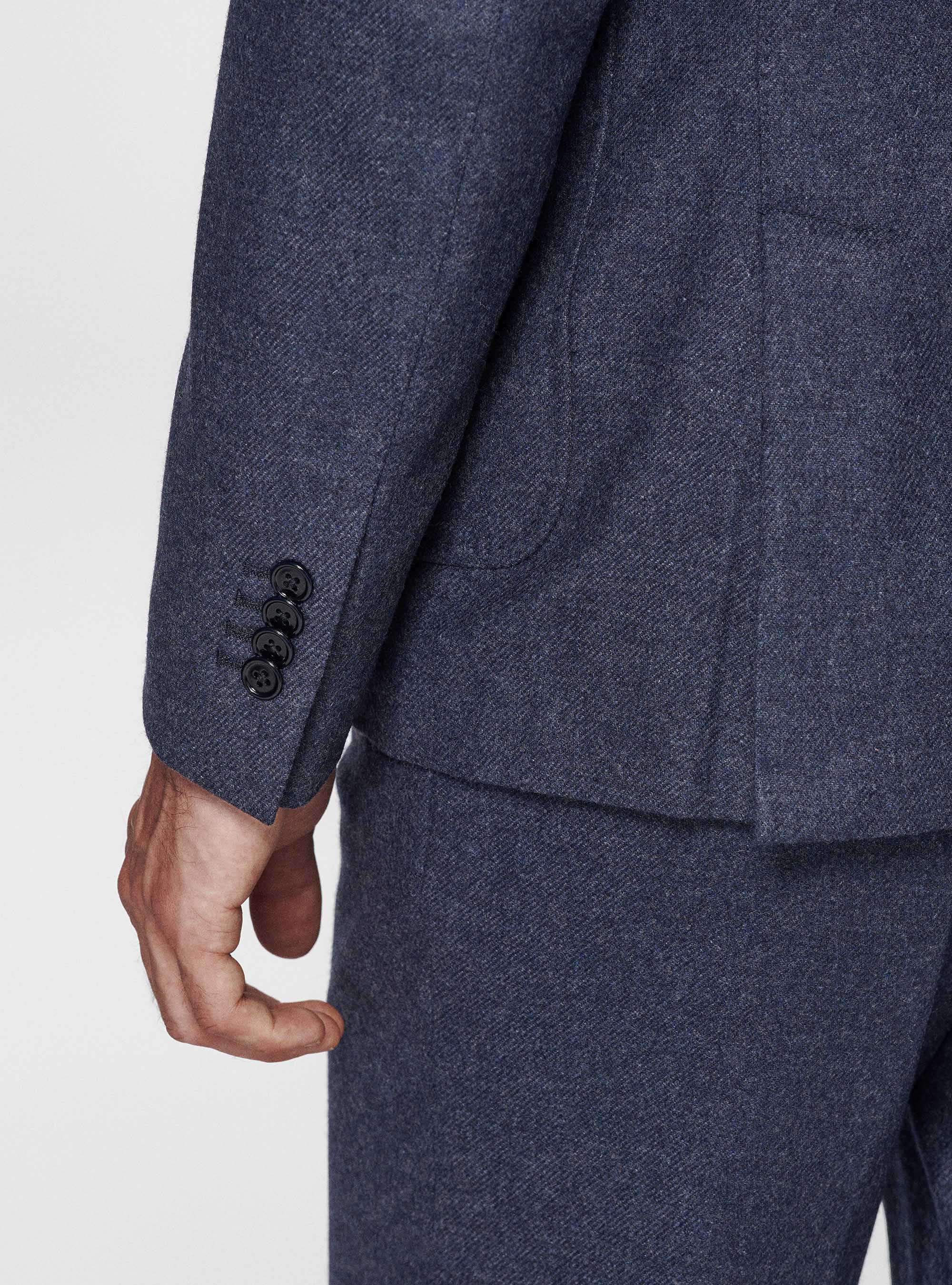 Giacca doppiopetto in flanella Duemilagori, INCHIOSTRO