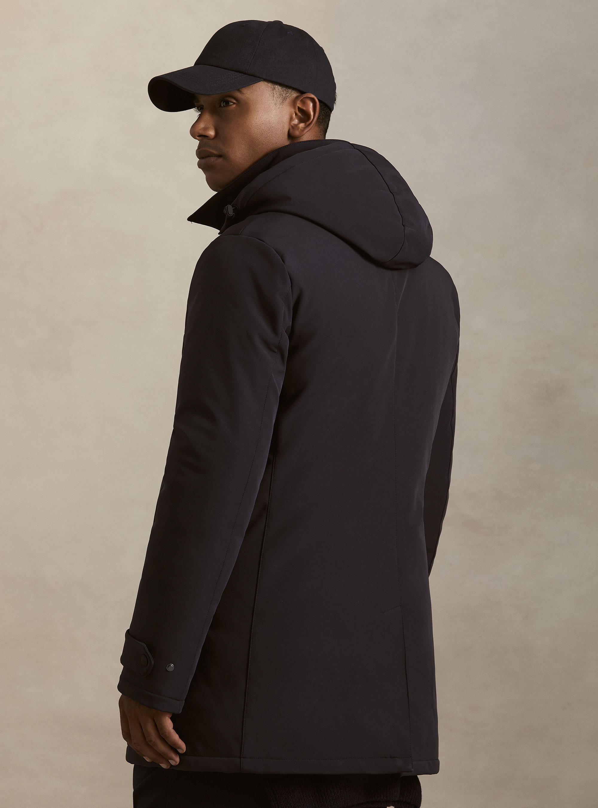 Parka tecnico con cappuccio, BLU NAVY