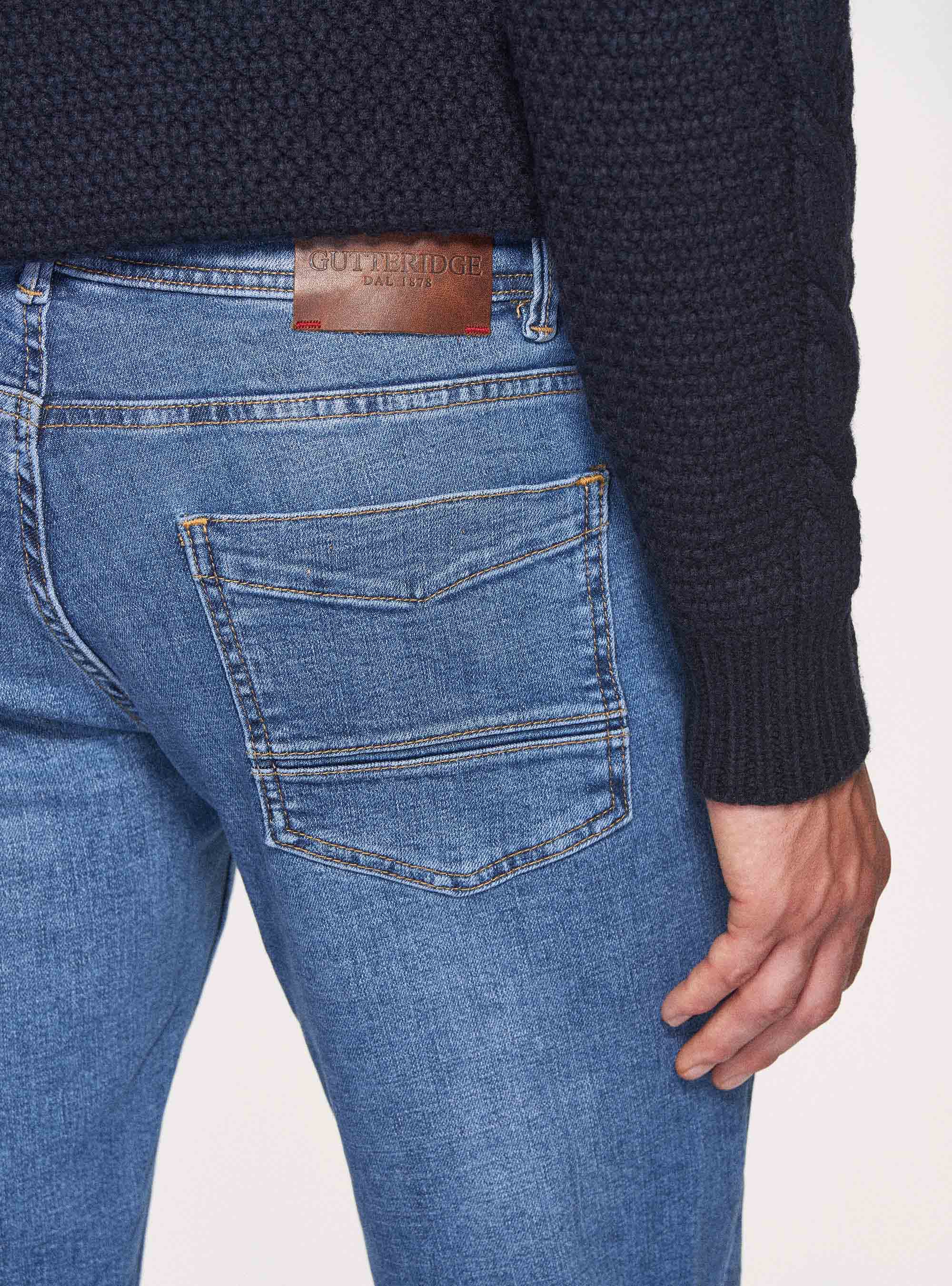 Regular fit washed jeans, BLUE