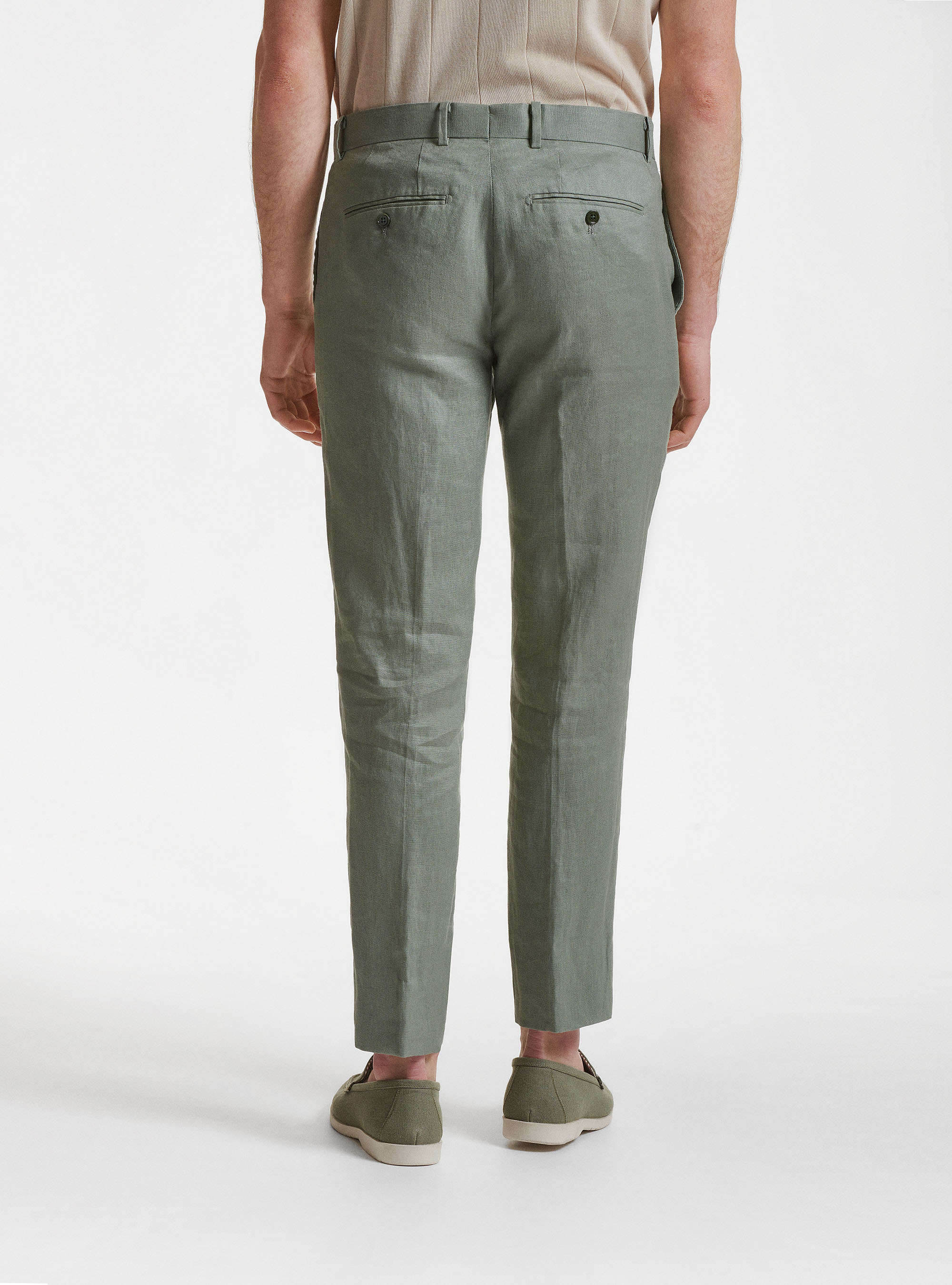 Pure linen suit trousers, SALVIA 0602C