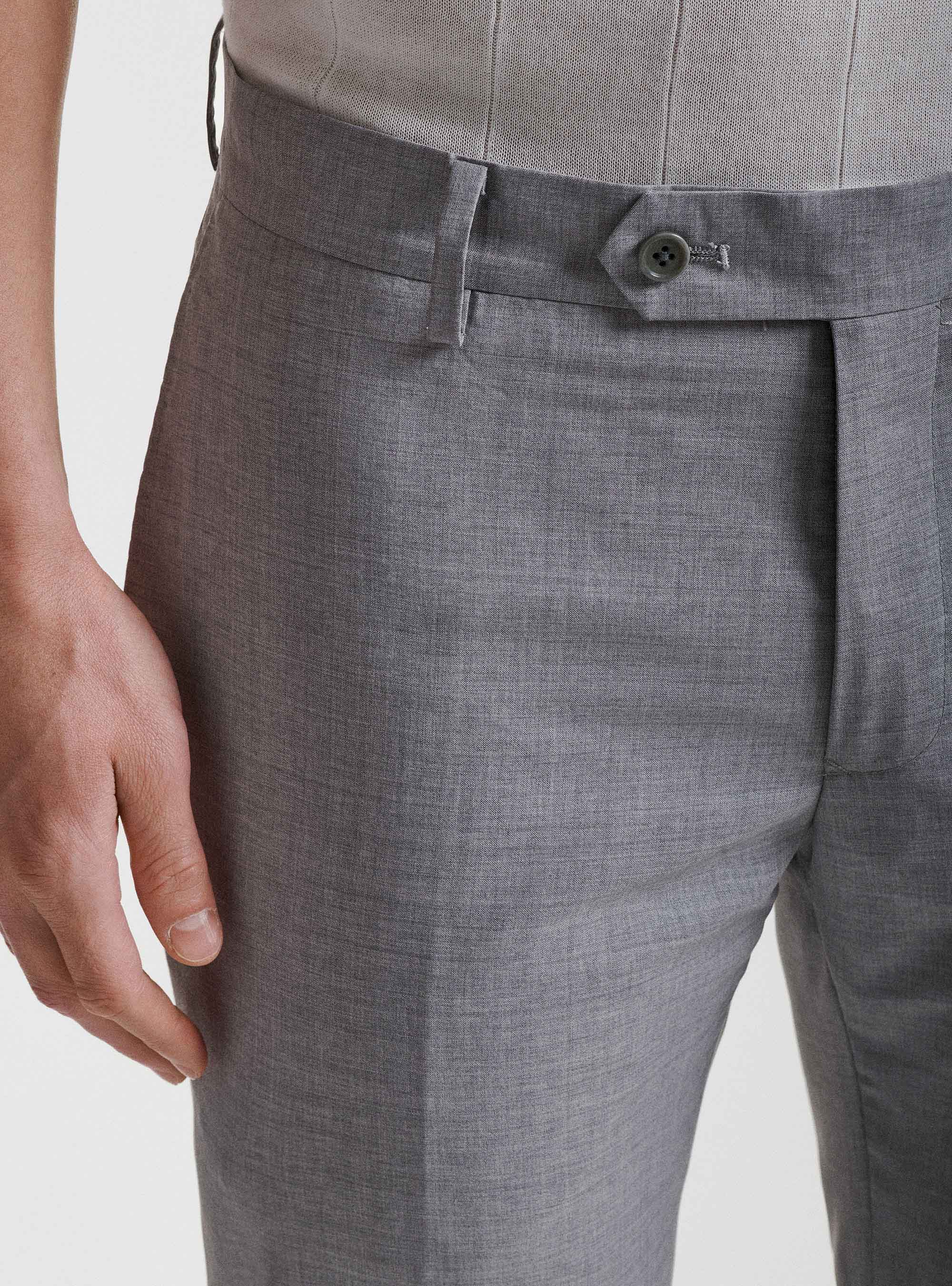 Pantaloni per abito in pura lana superfine 130's Reda, GRIGIO CHIARO 0256C