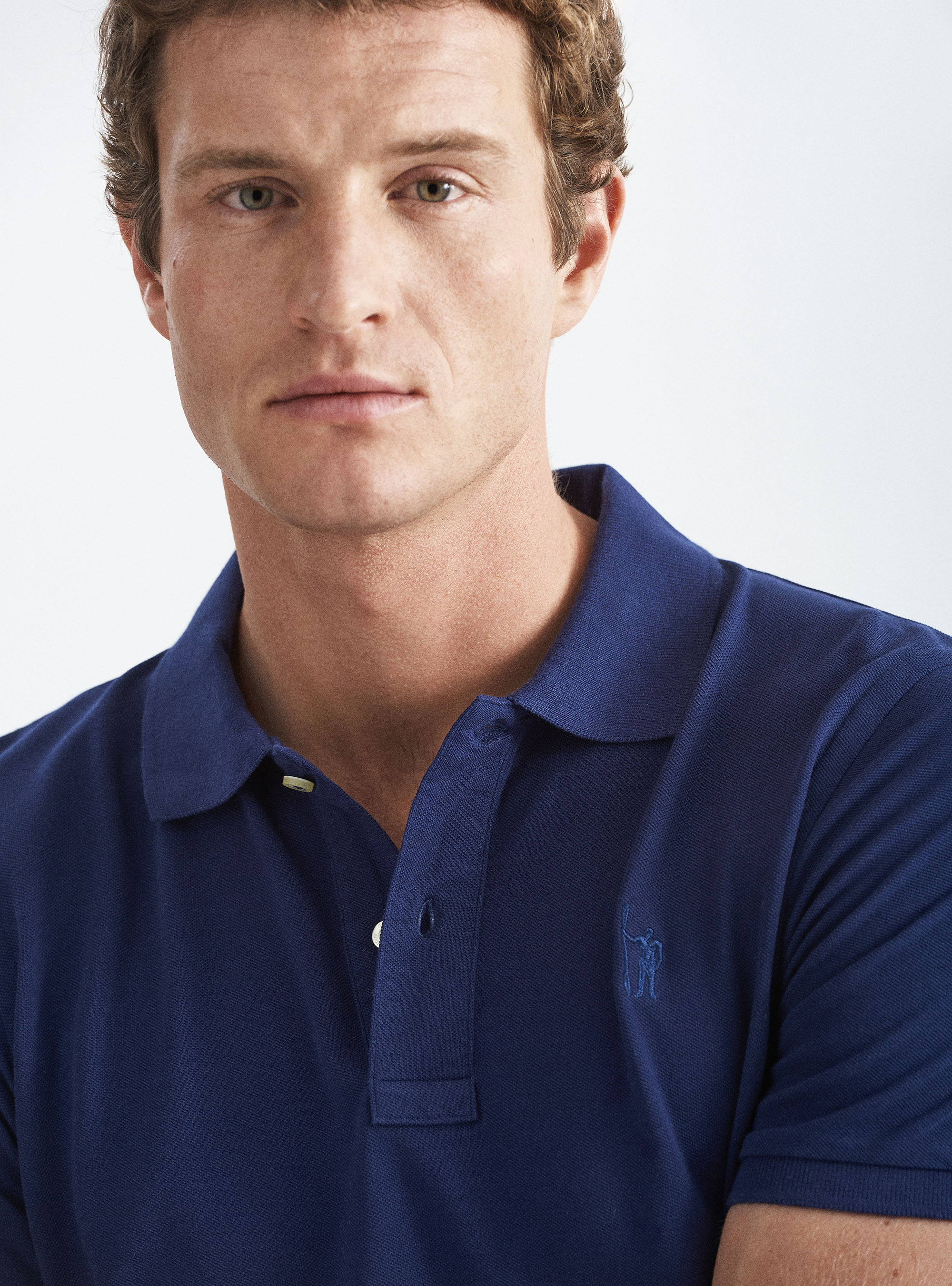 Classic pique polo shirt, BLUE