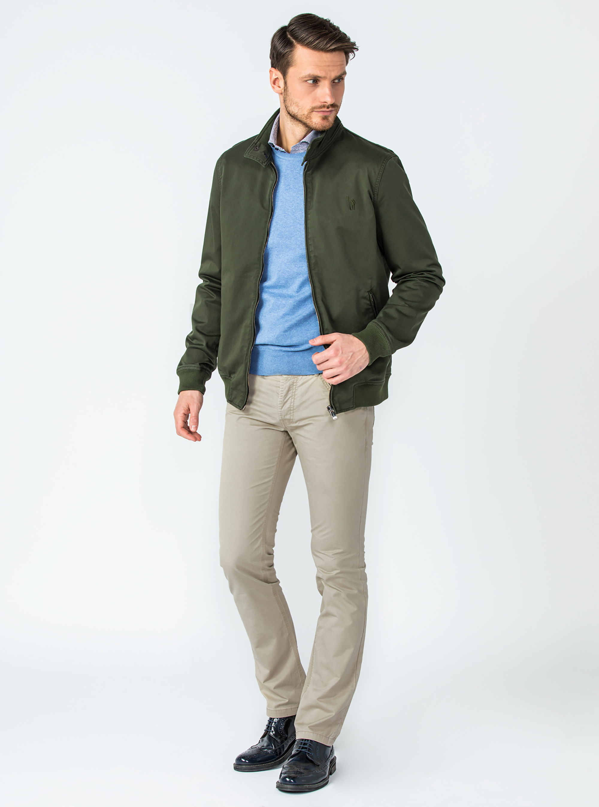 Pantaloni 5 tasche gabardina leggera, ECRU