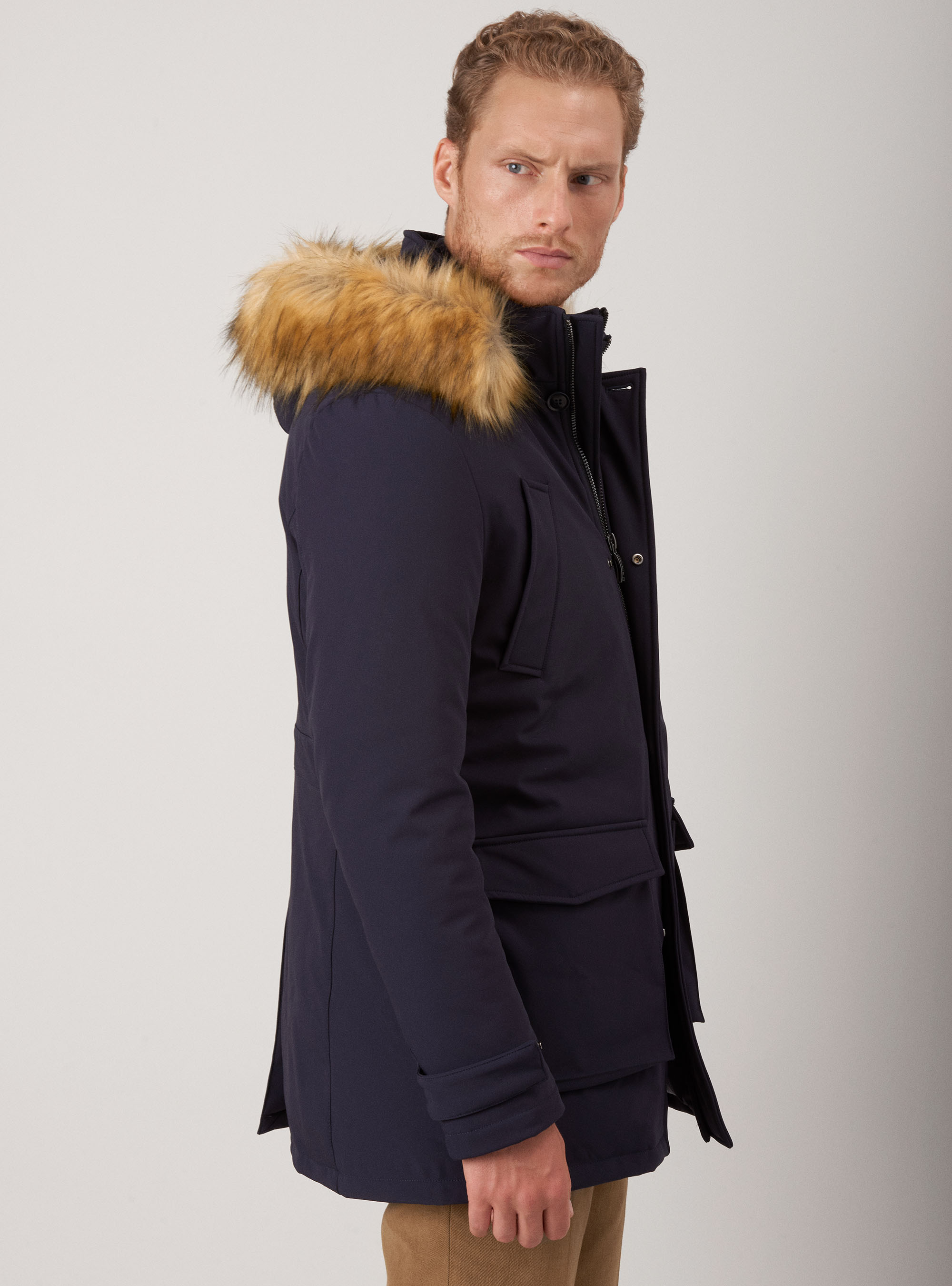 Giubbotto tecnico con cappuccio, BLU NAVY