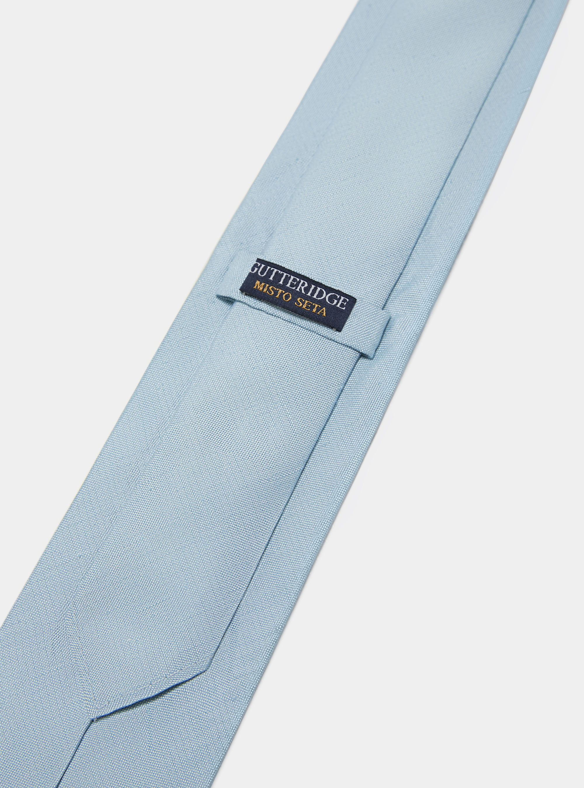 Cravate en soie et lin, BLEU CIEL