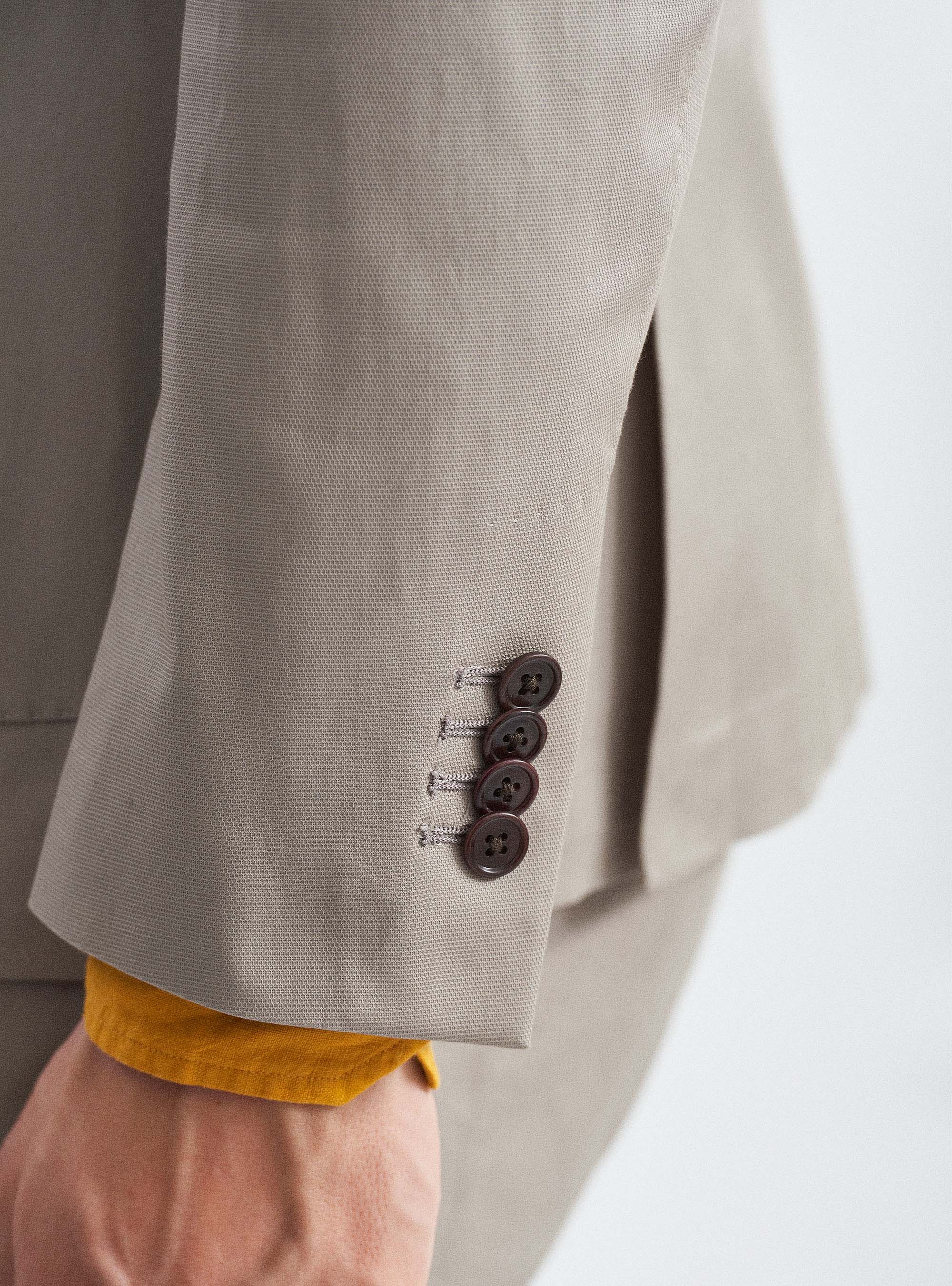 Giacca per abito in cotone stretch armaturato, FANGO