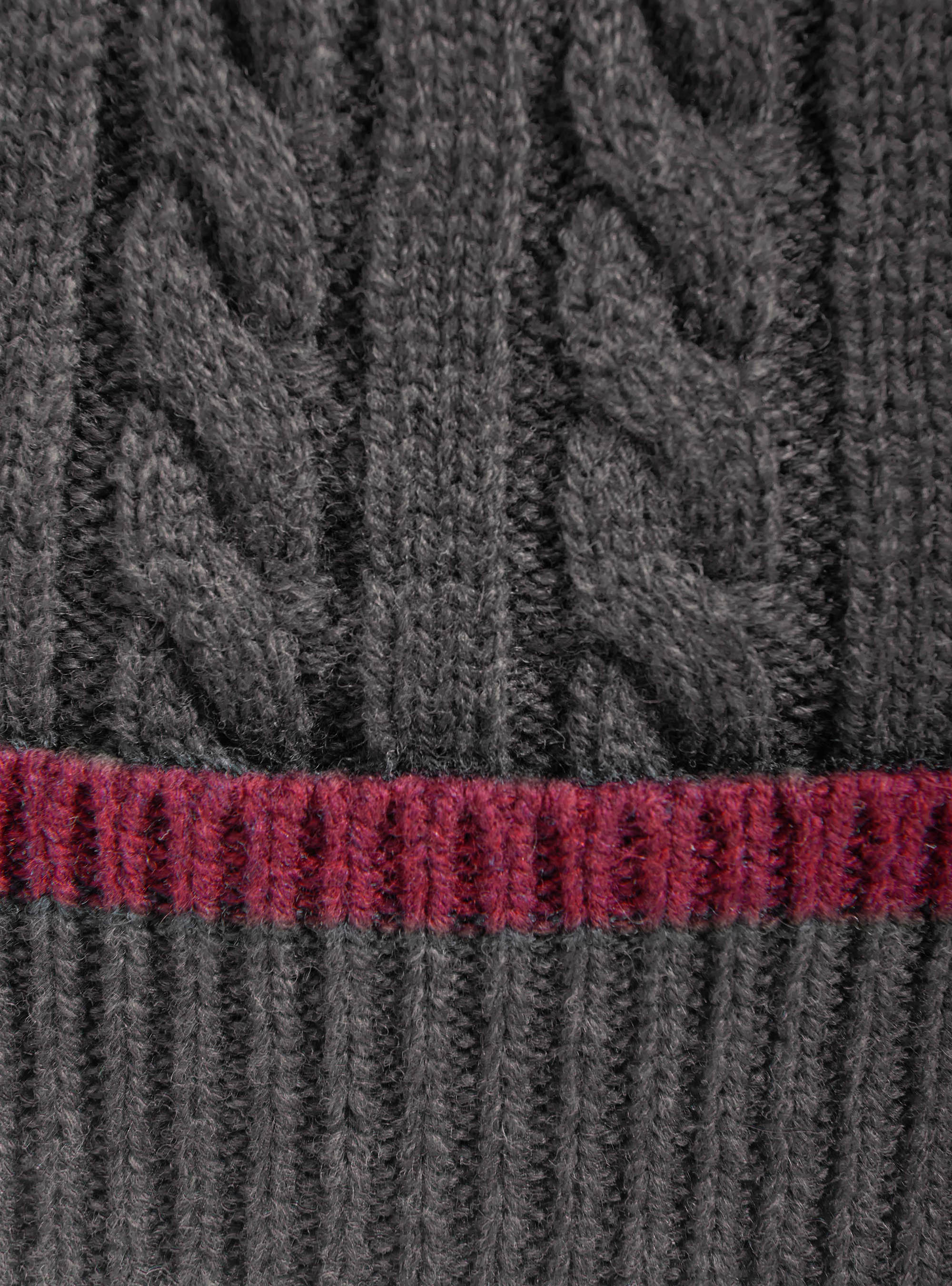 Gorro de lana y cachemira de canal&oacute;n ingl&eacute;s, GRIS MARENGO