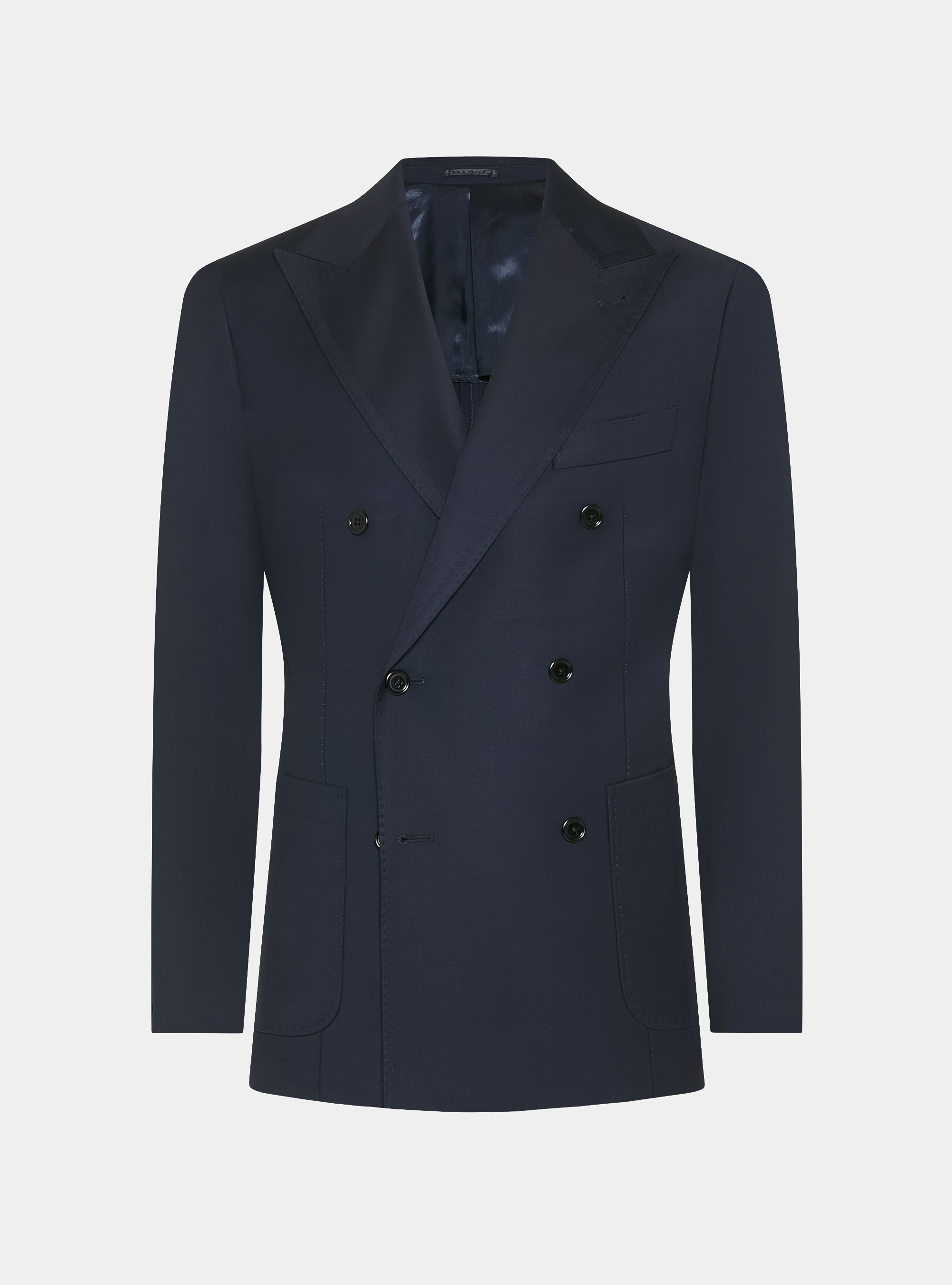 Giacca doppiopetto in lana Vitale Barberis Canonico, BLU NAVY