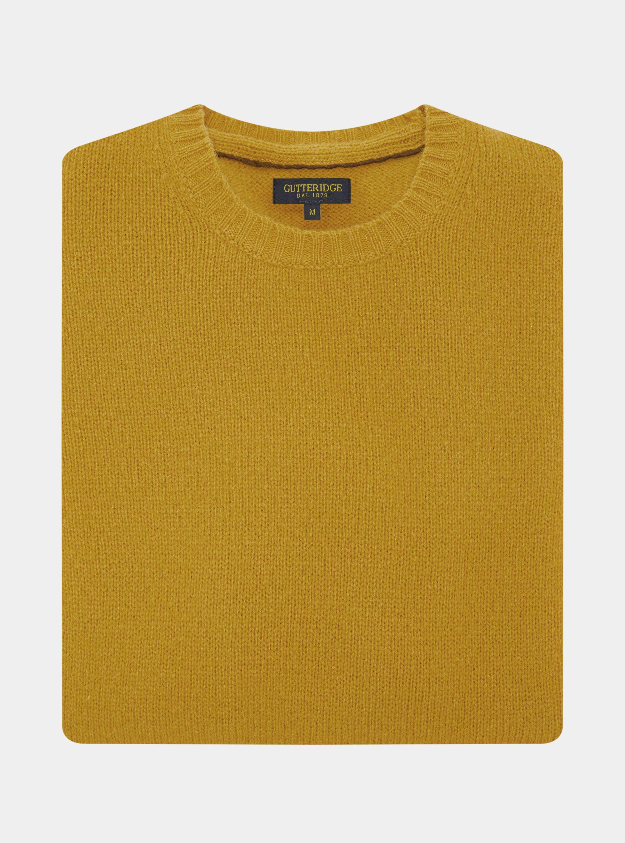 Maglia girocollo in lana shetland, SENAPE 0715C