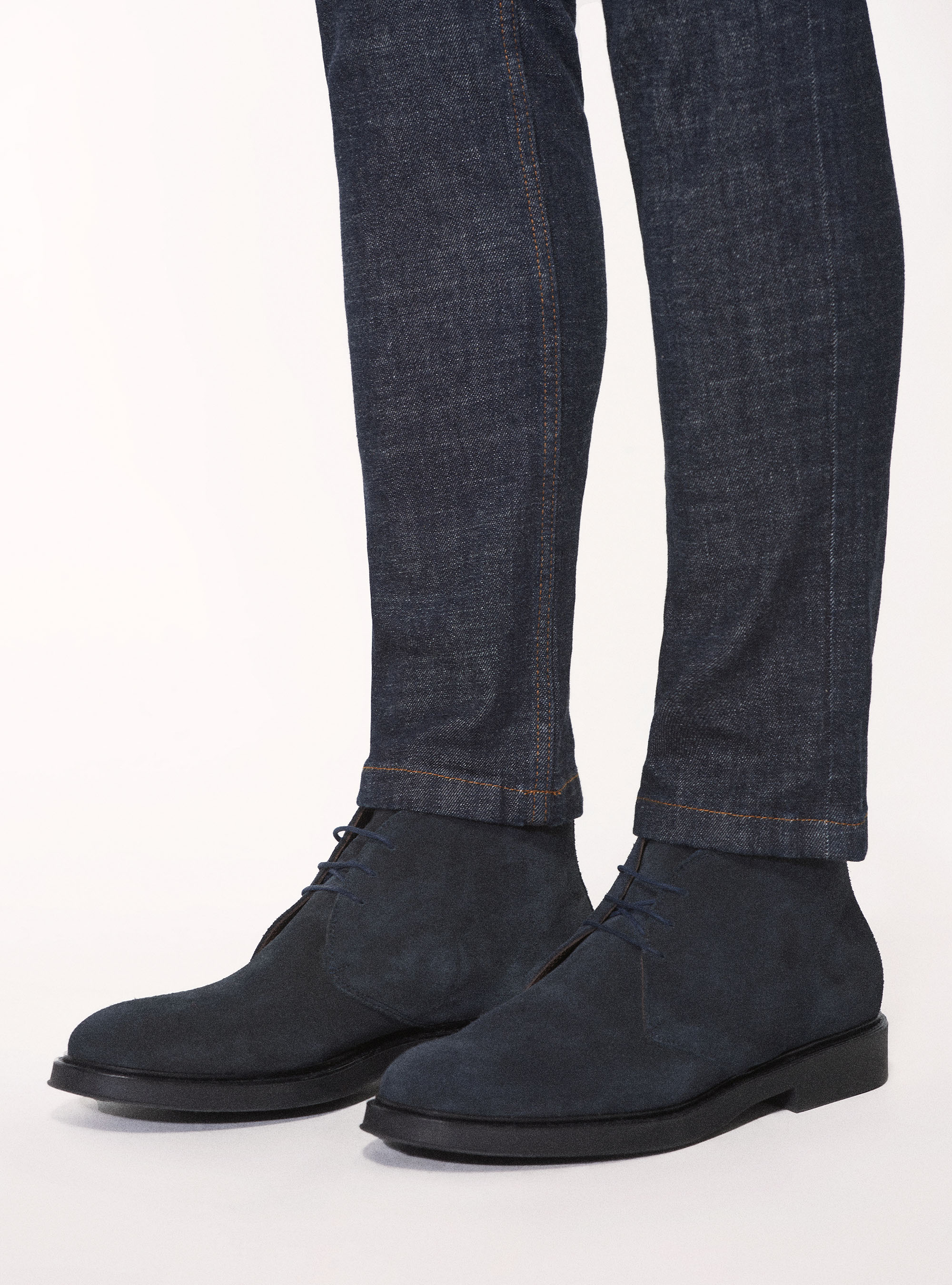 Polacchino in suede, BLU NAVY