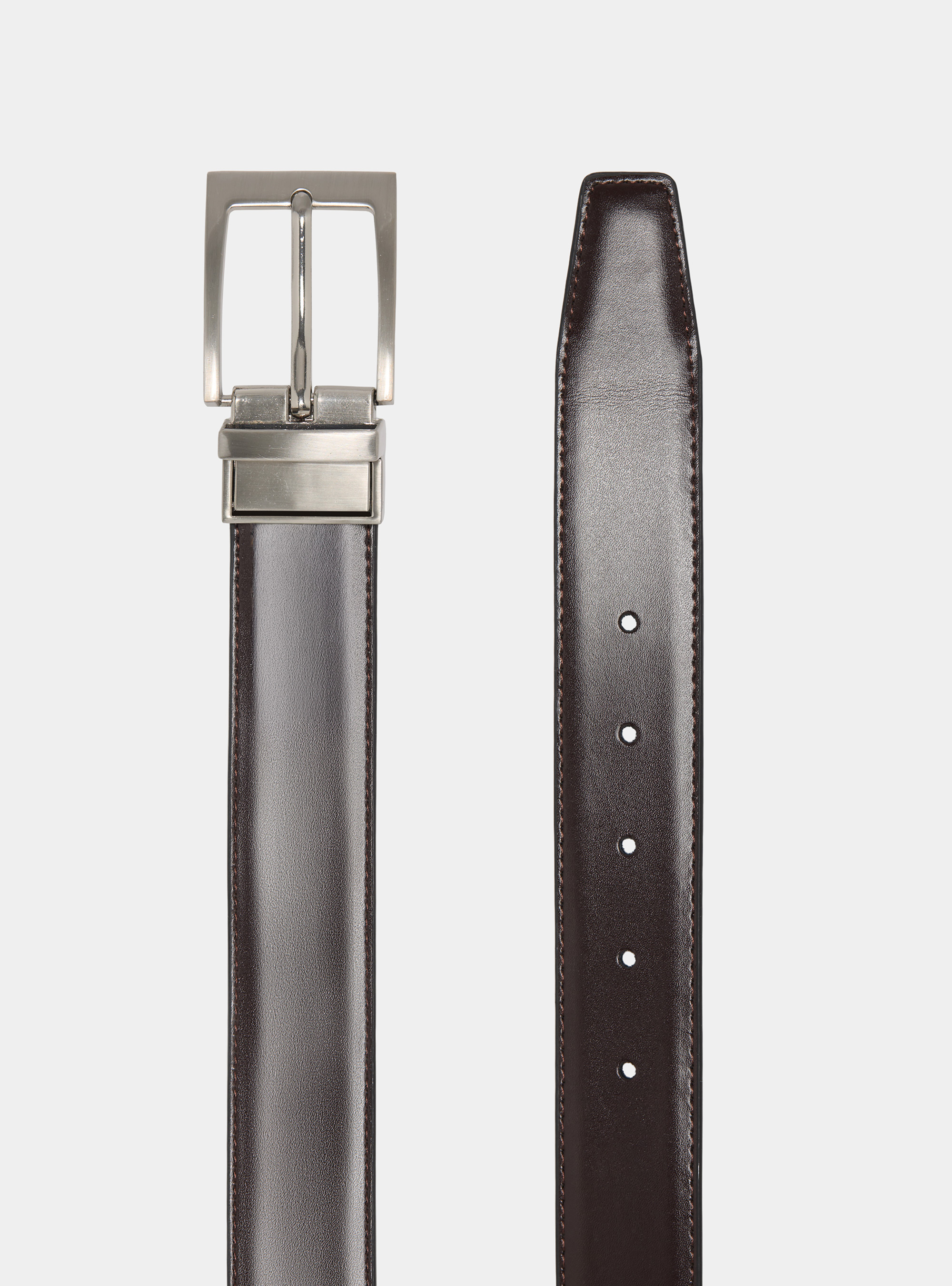 Cintura classica in pelle reversibile, NERO