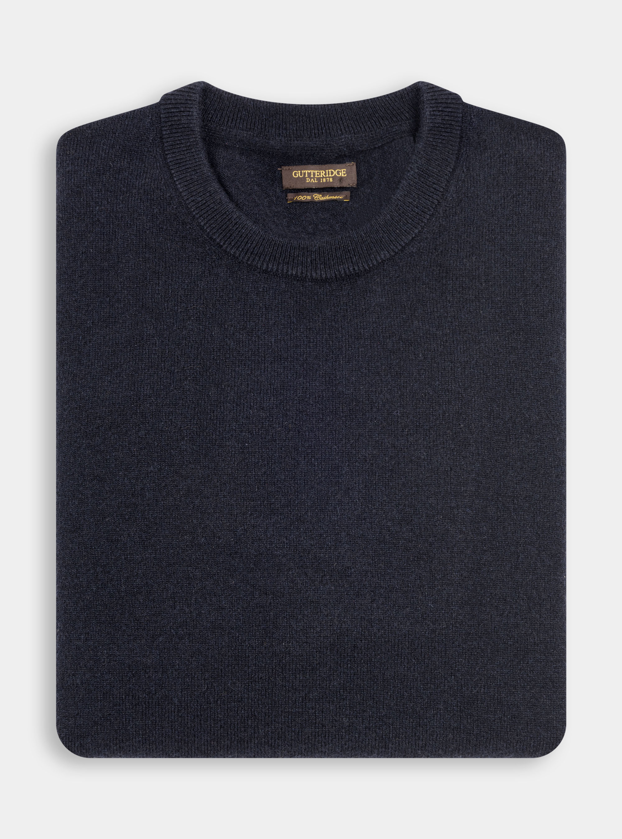 Maglia girocollo in puro cashmere, BLU NAVY