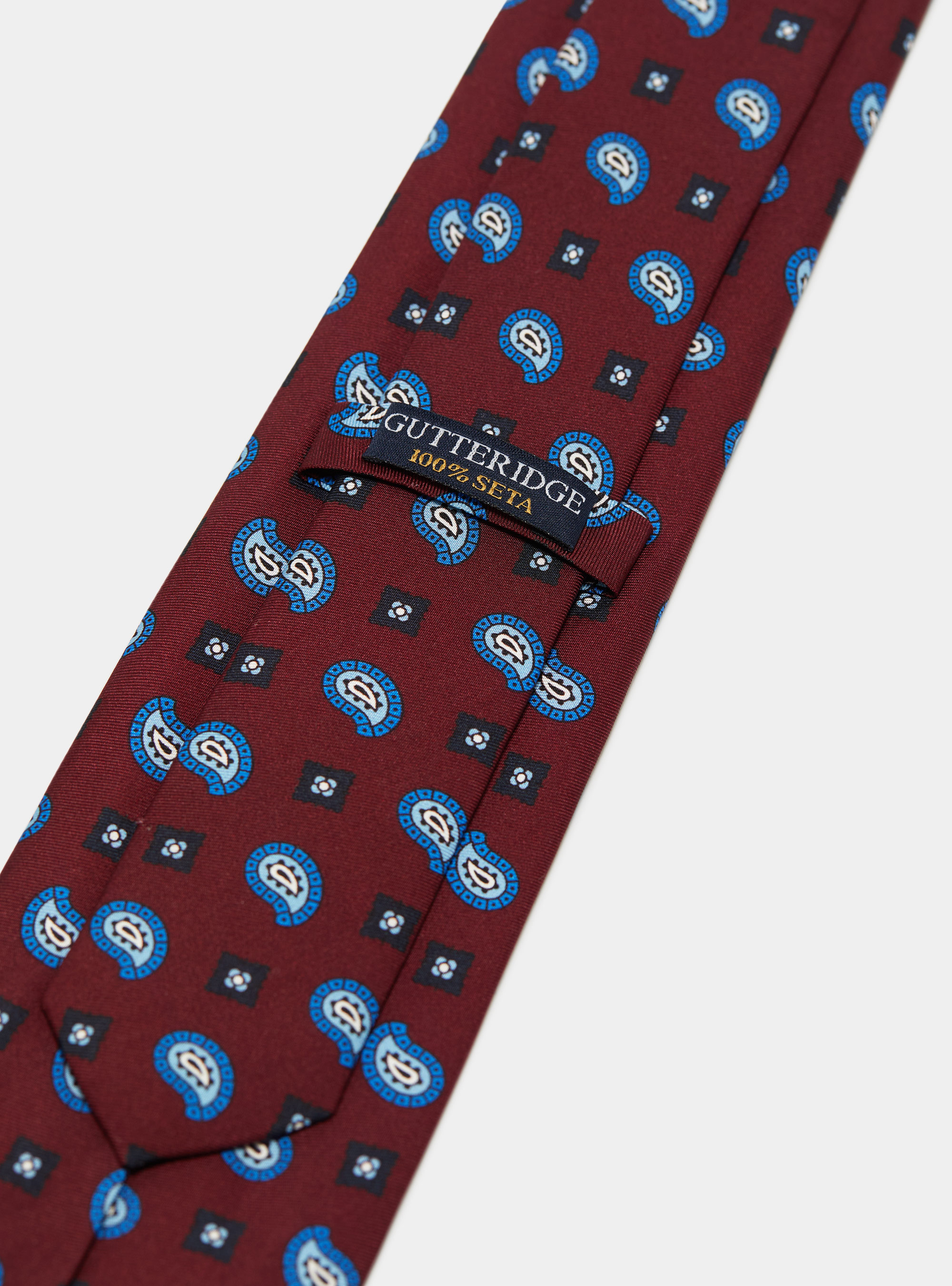 Paisley pattern silk tie, BORDEAUX