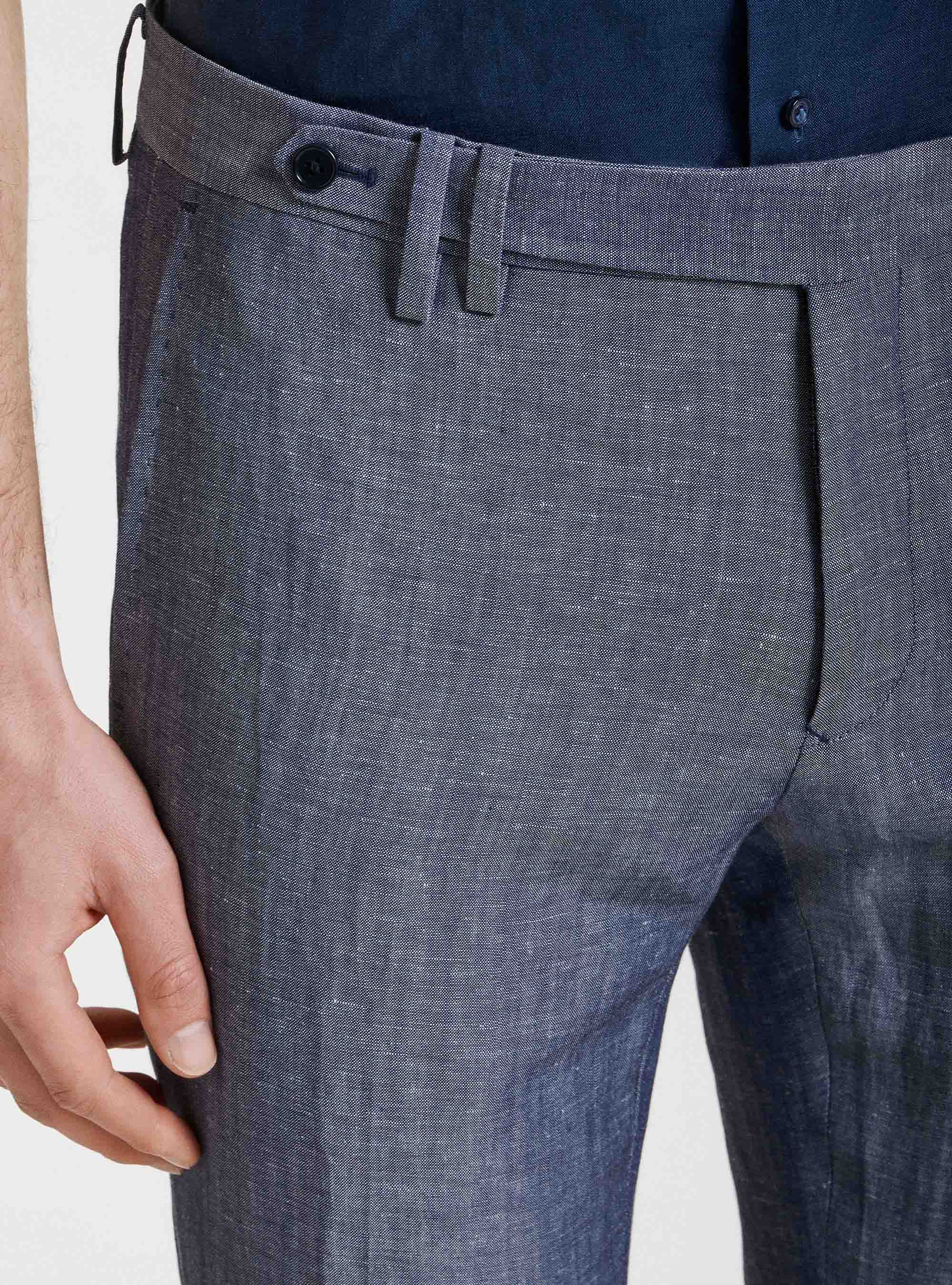 Pantaloni per abito in lana e lino DUEMILAGORI, 0243C DENIM