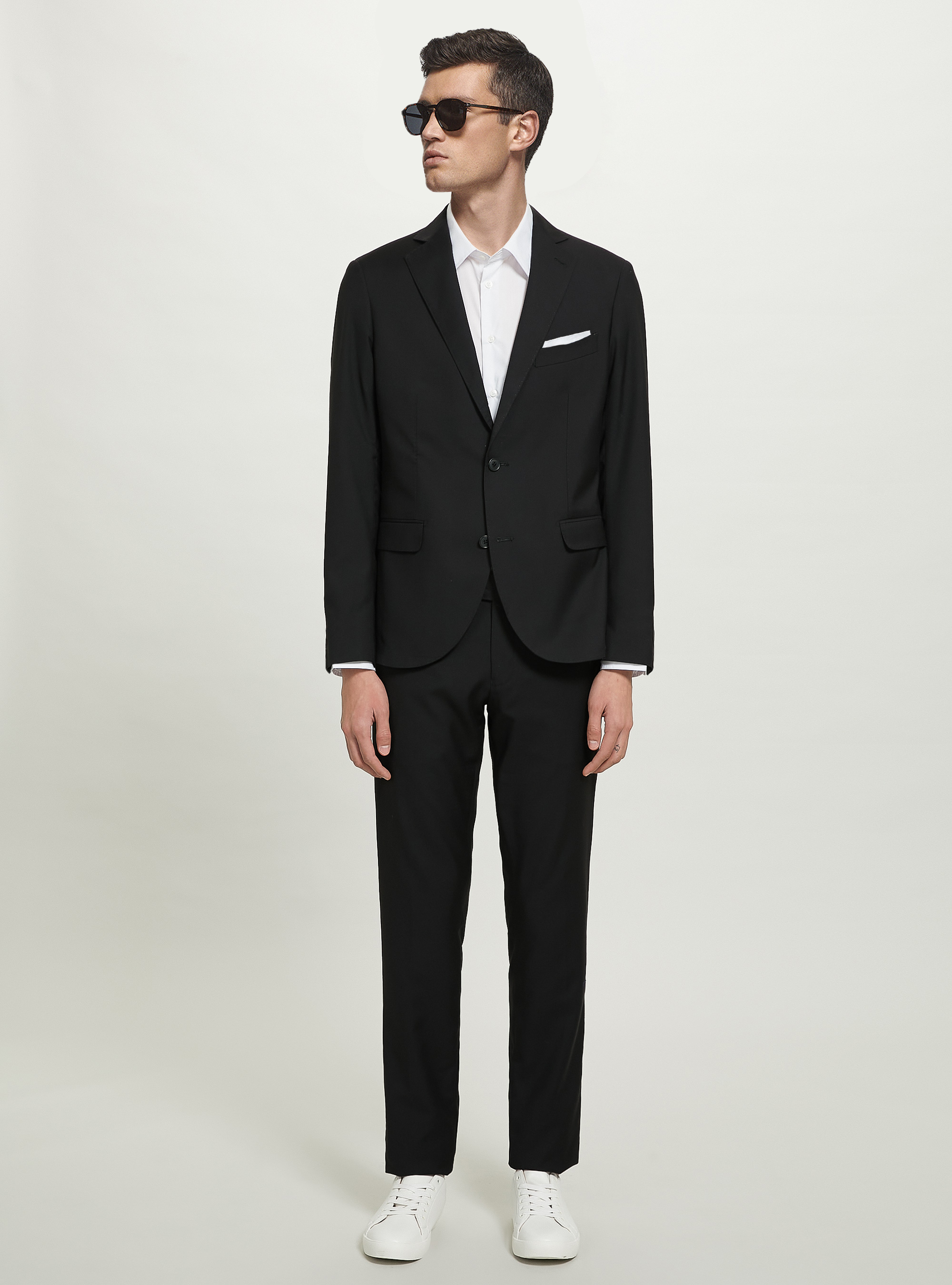 Giacca per abito in twill, NERO