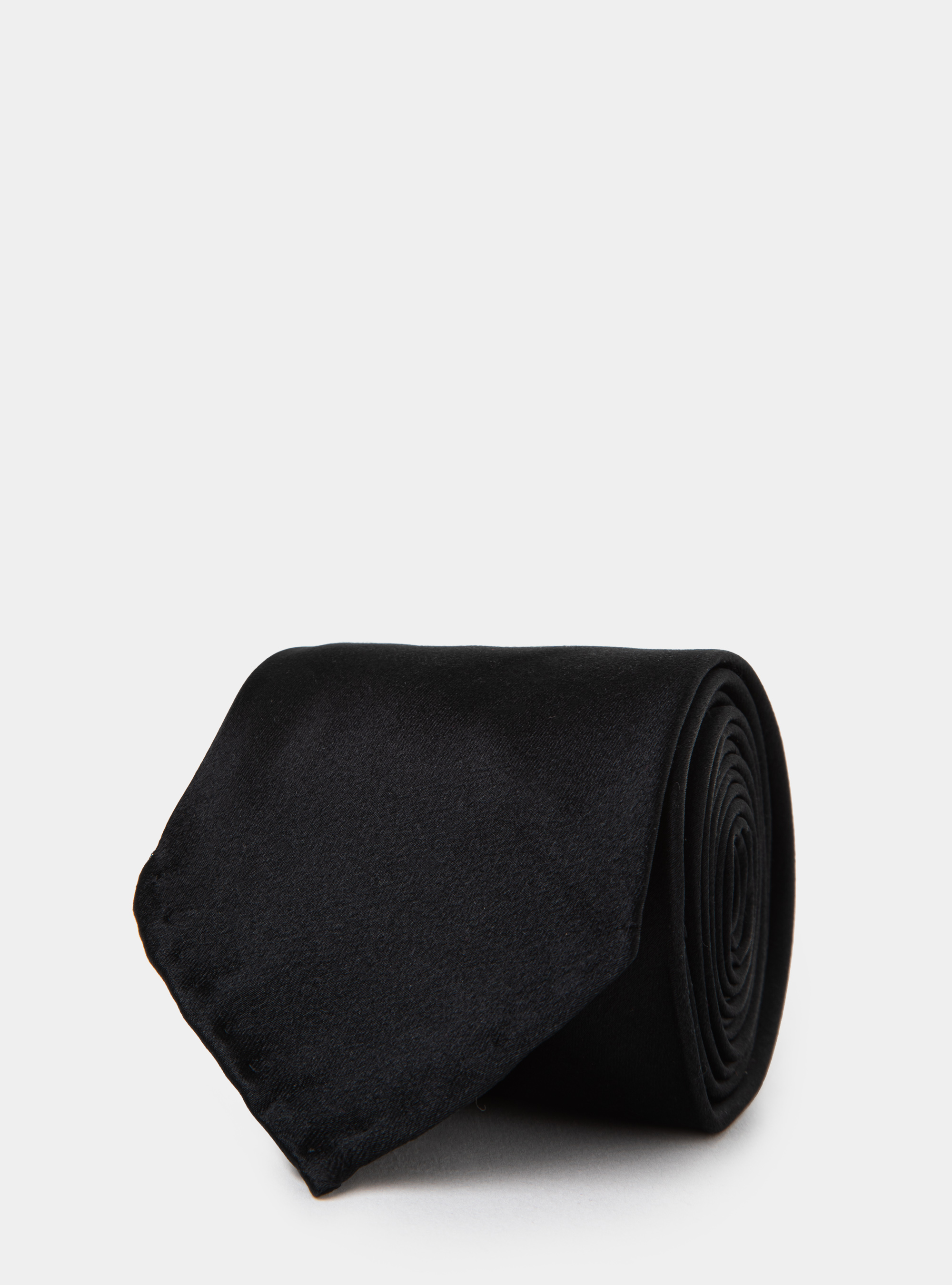 Cravatta in pura seta tinta unita, NERO