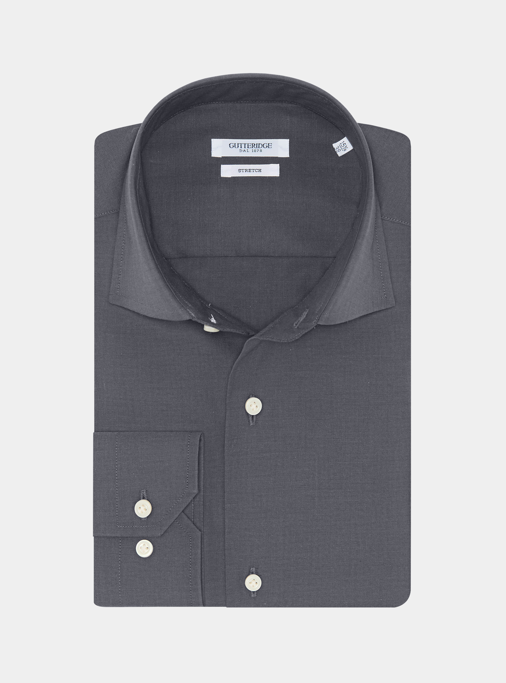 Cotton poplin stretch shirt, GREY