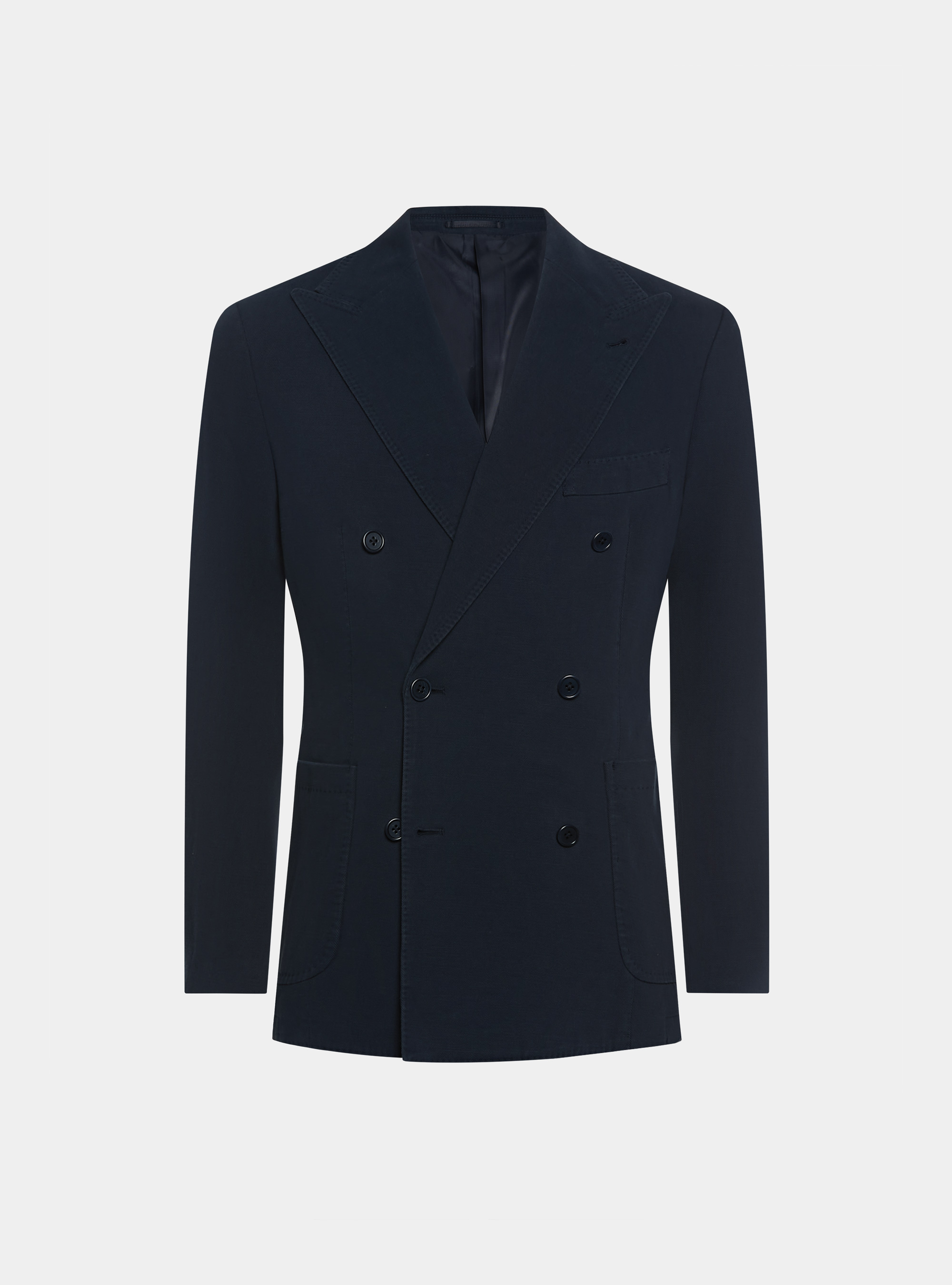 Giacca doppiopetto in cotone cashmere, BLU NAVY