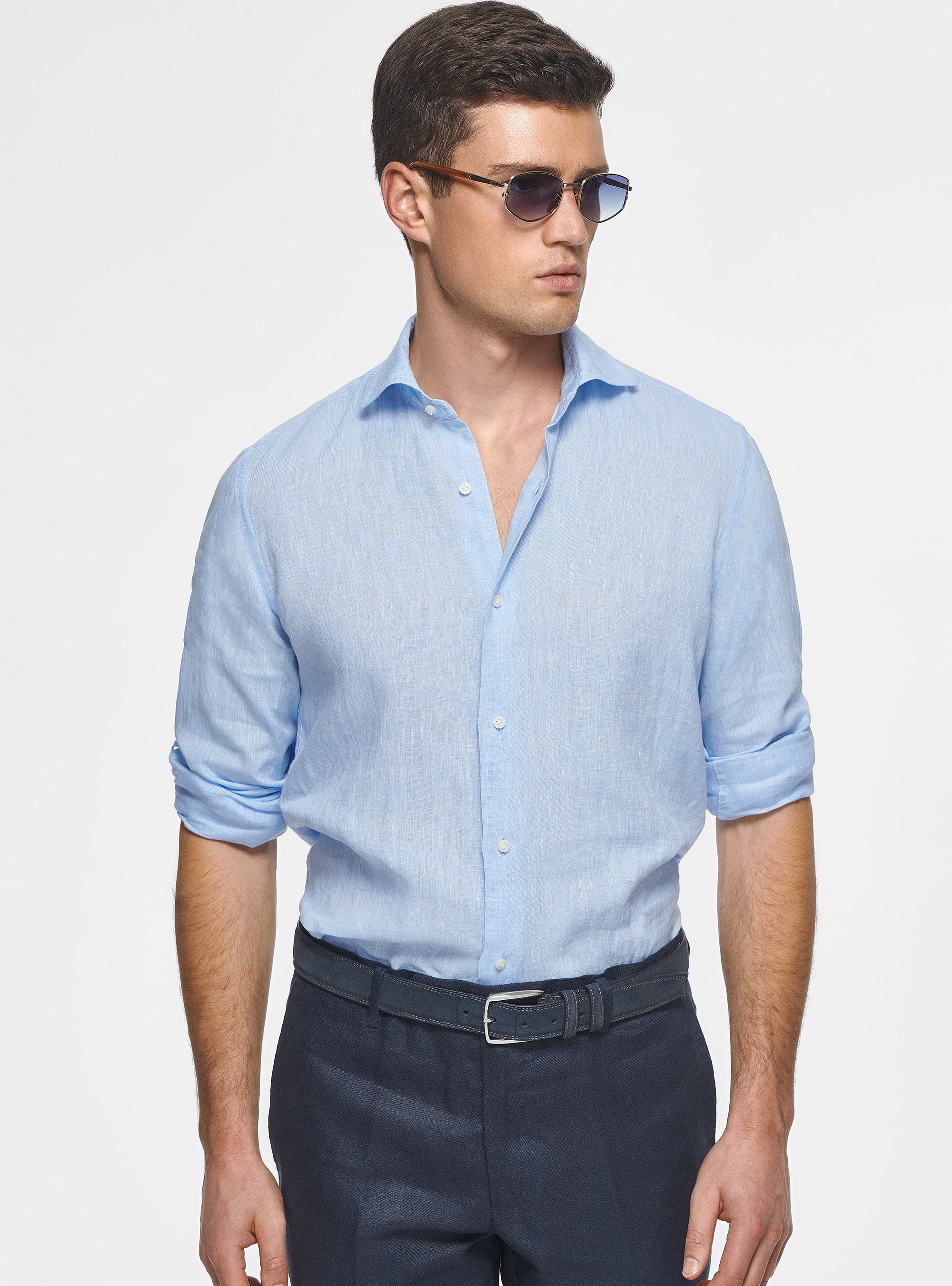 Pure linen shirt, LIGHT BLUE