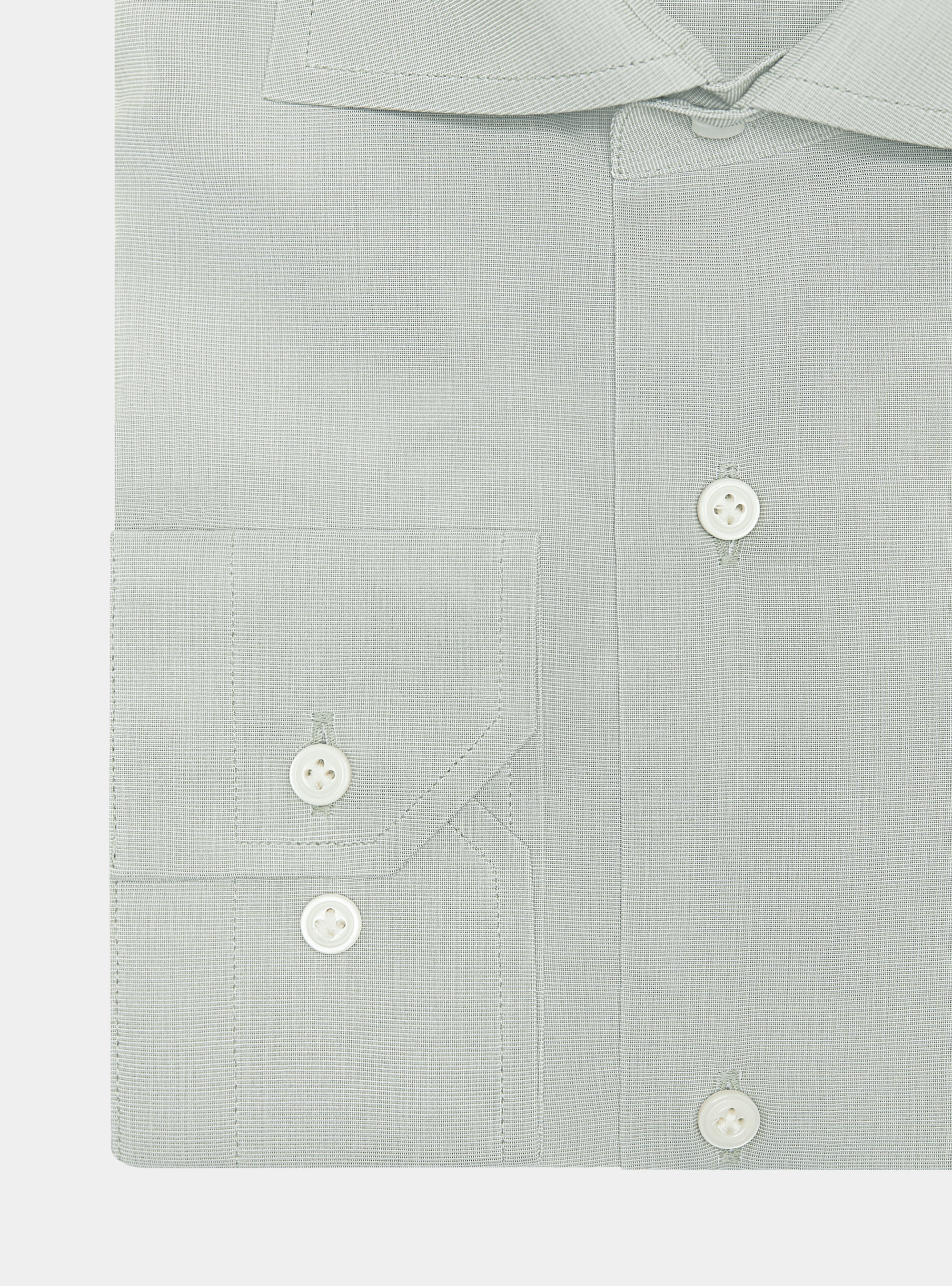 Camicia in fil a fil di cotone, SALVIA 0602C