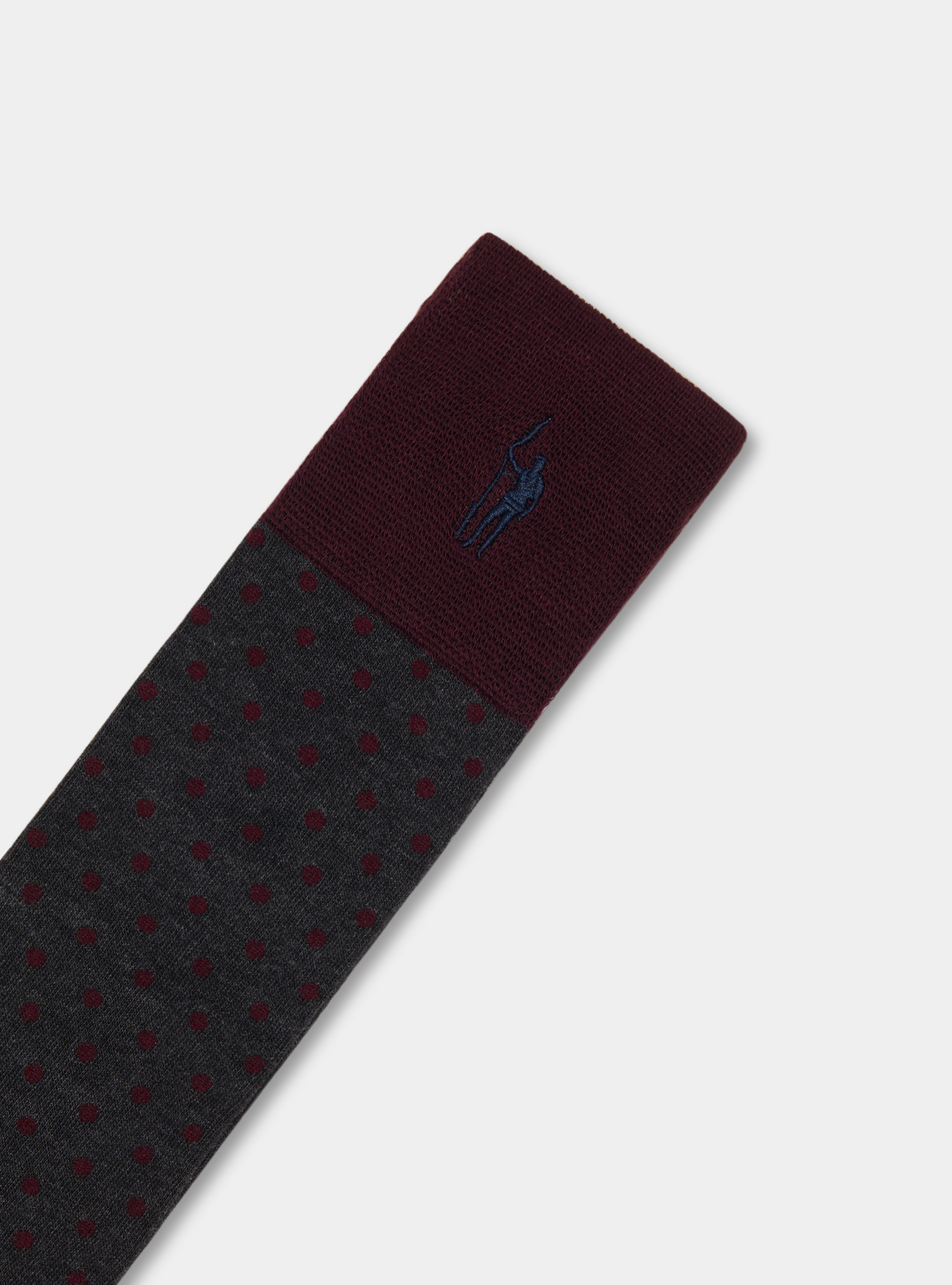 Long socks with polka dots and stripes, ASPHALT GREY