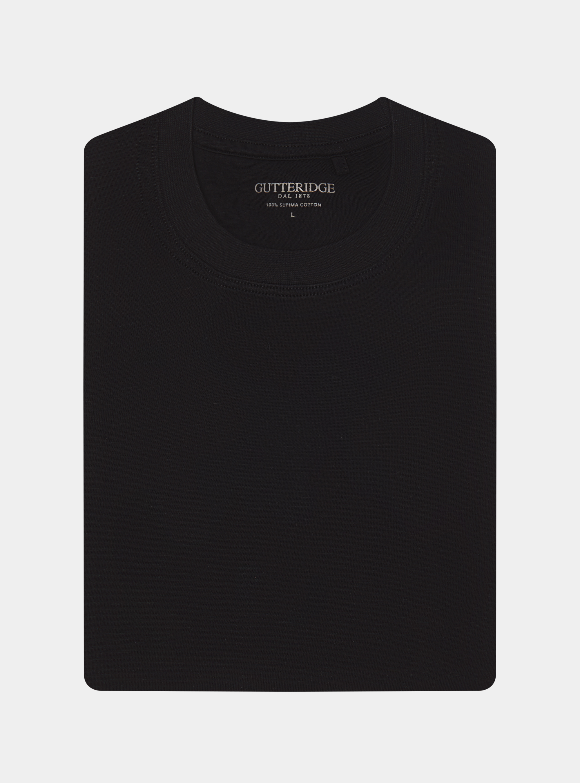 T-shirt in cotone supima mezza manica, NERO