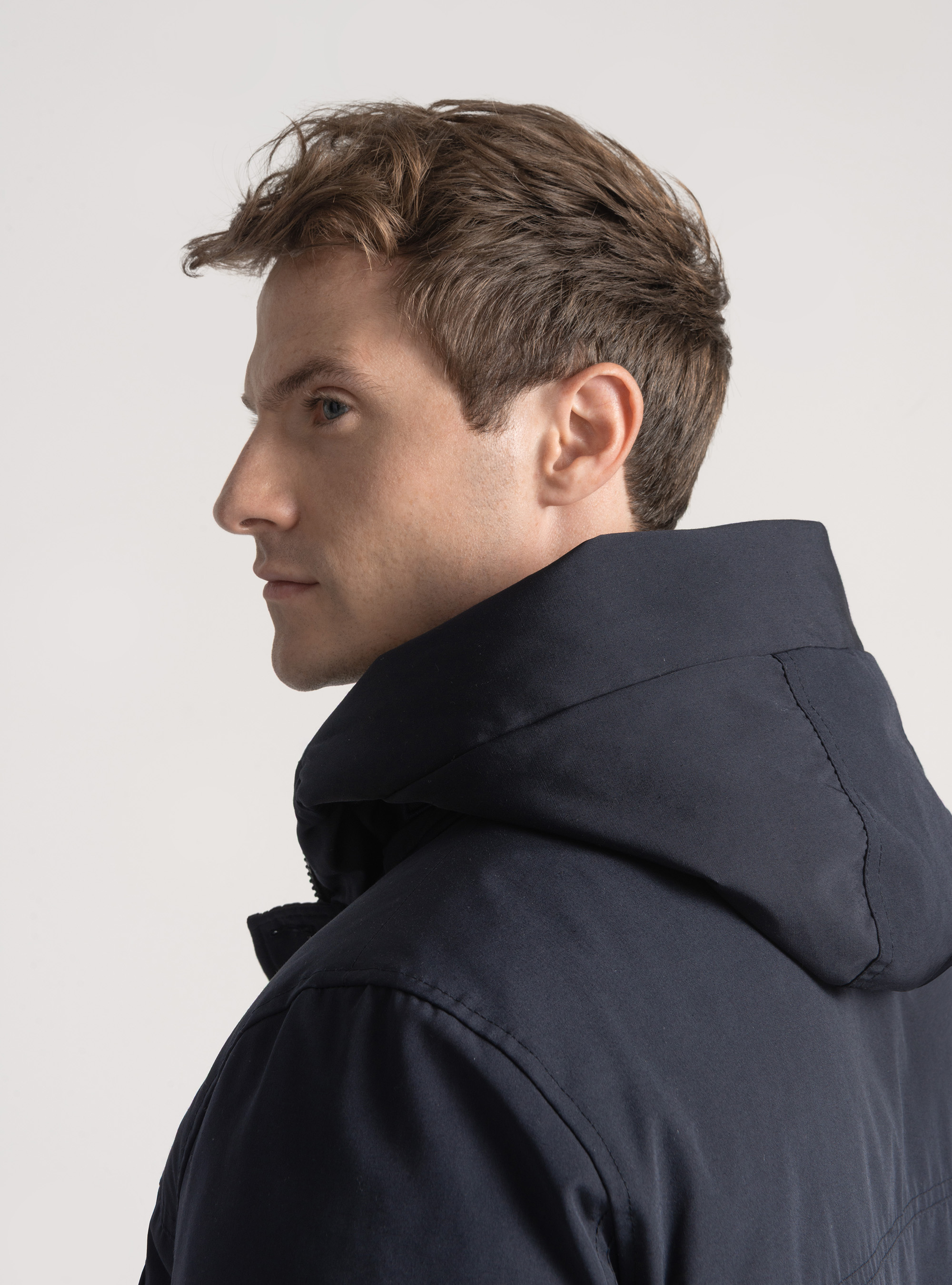 Parka acolchada con capucha, AZUL MARINO