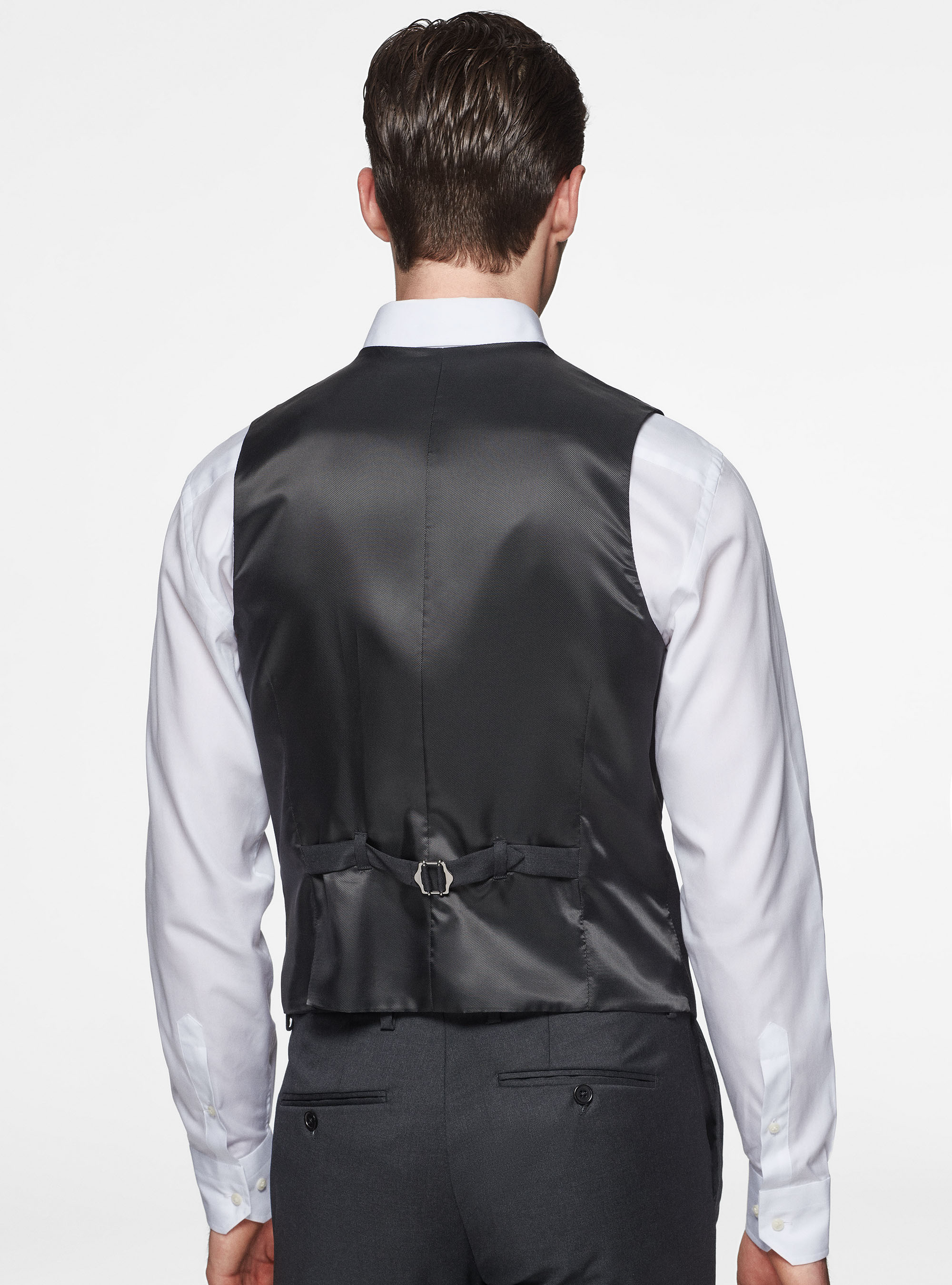 Chaleco de lana superfina 110's Reda, GRIS MARENGO