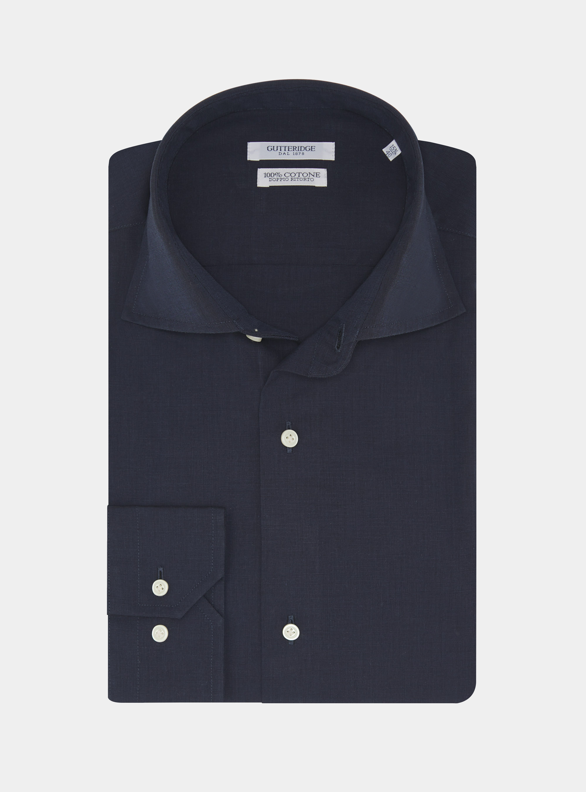Cotton shirt fil a fil, NAVY BLUE