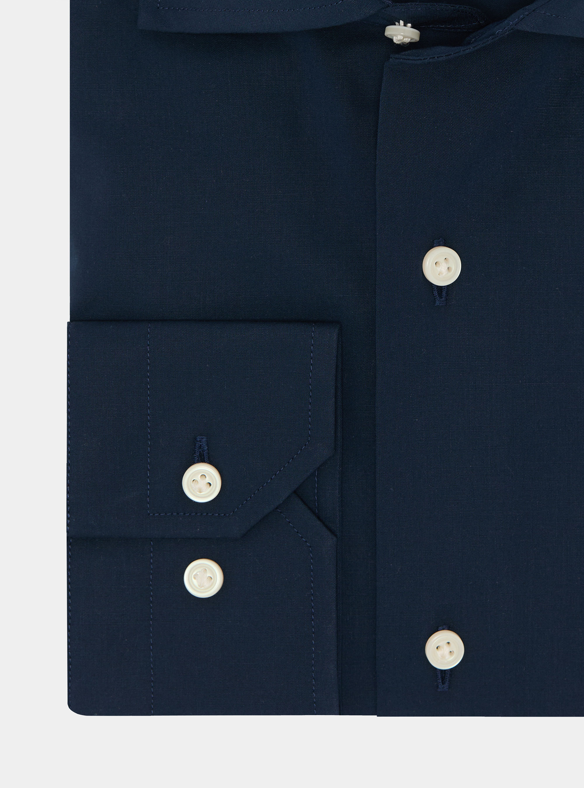 Cotton poplin stretch shirt, NAVY BLUE