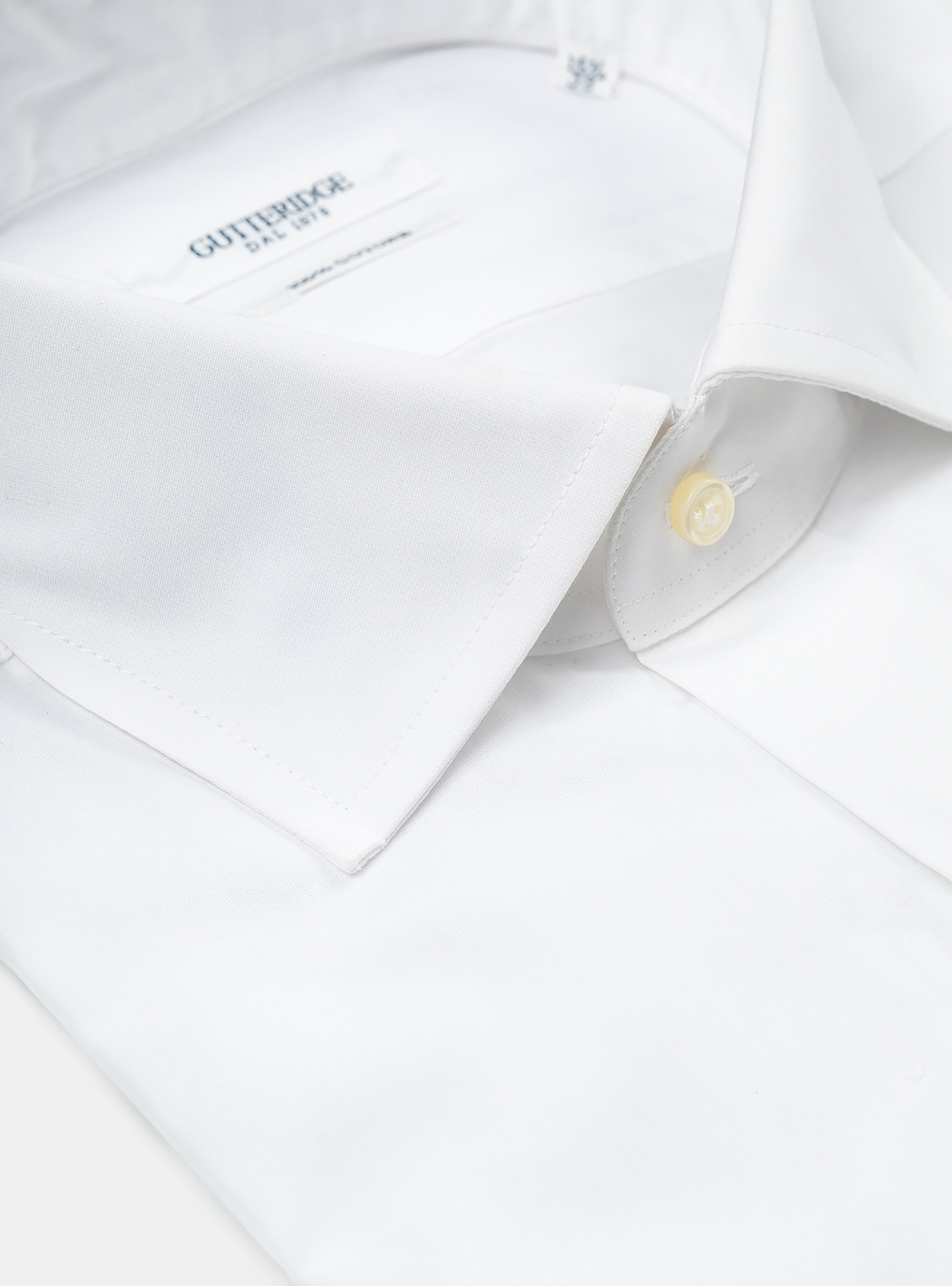 Camicia con collo francese in fil a fil, BIANCO