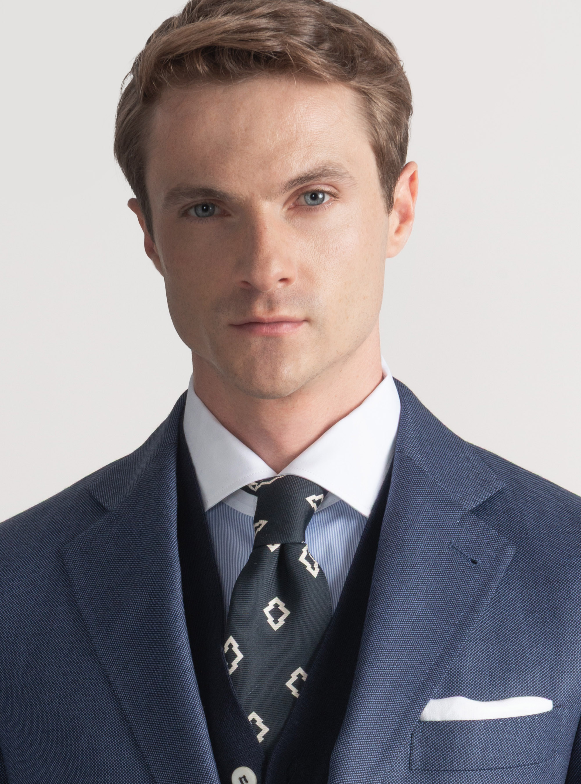 Partridge eye wool suit blazer Vitale Barberis Canonico, INK