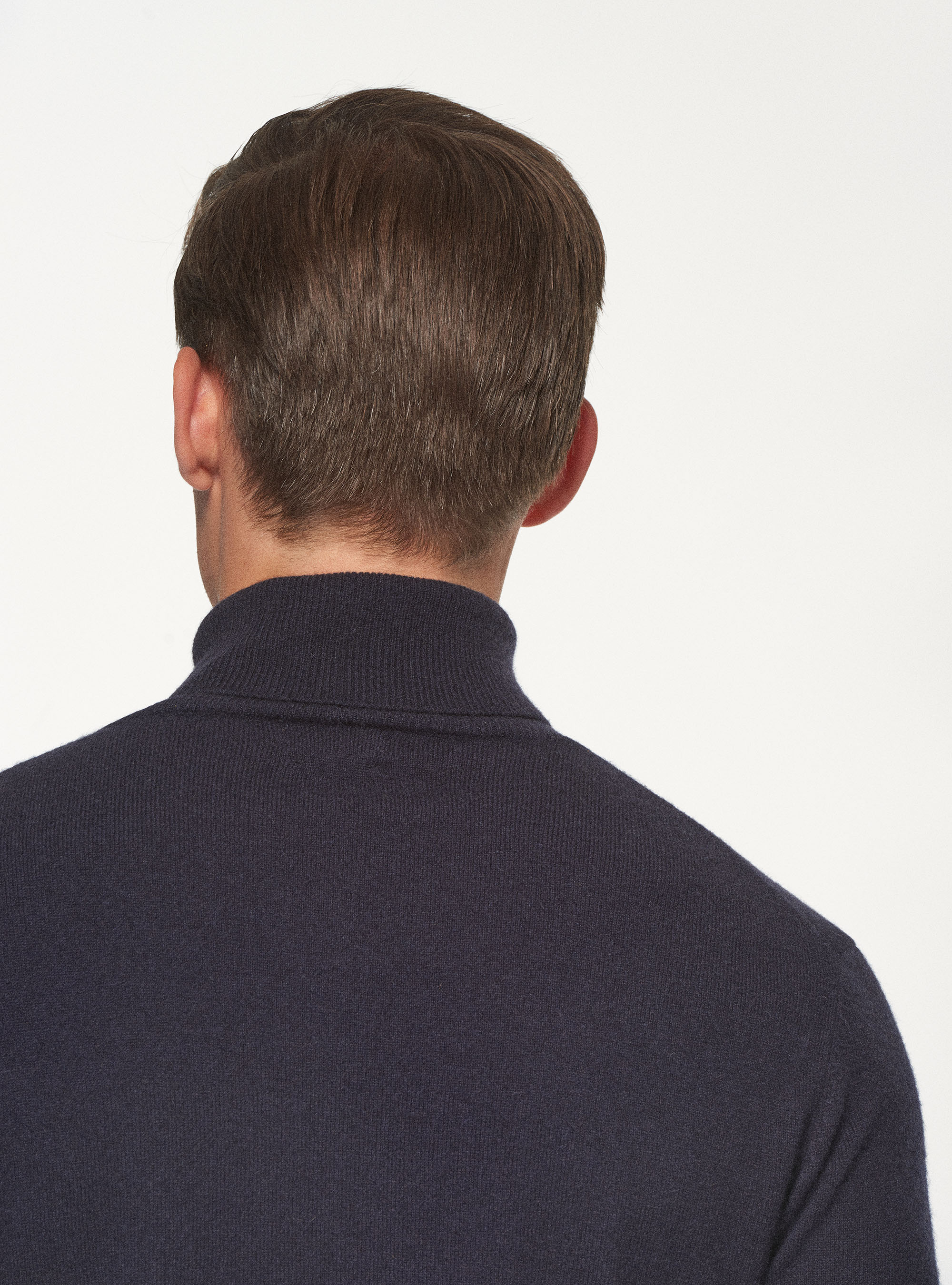 Turtleneck in 100% cashmere, NAVY BLUE