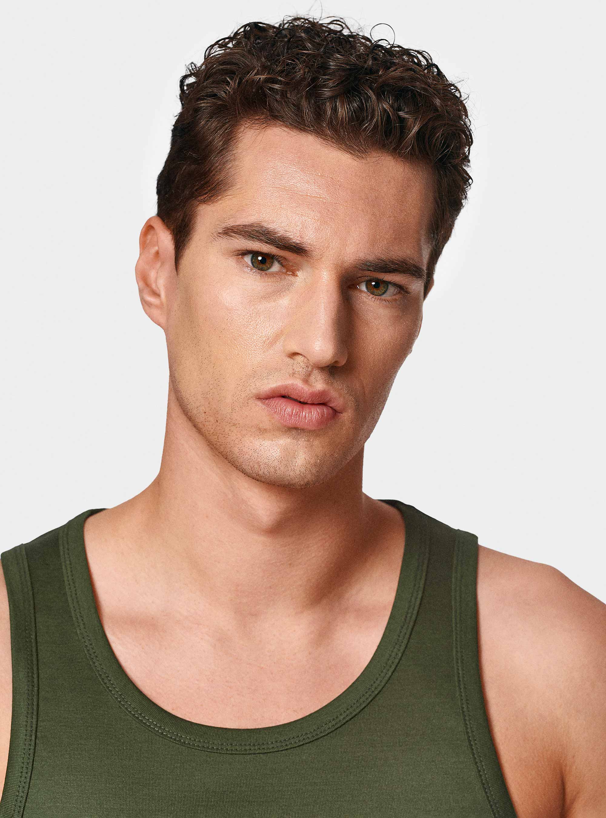 Cotton thread tank top, GREEN