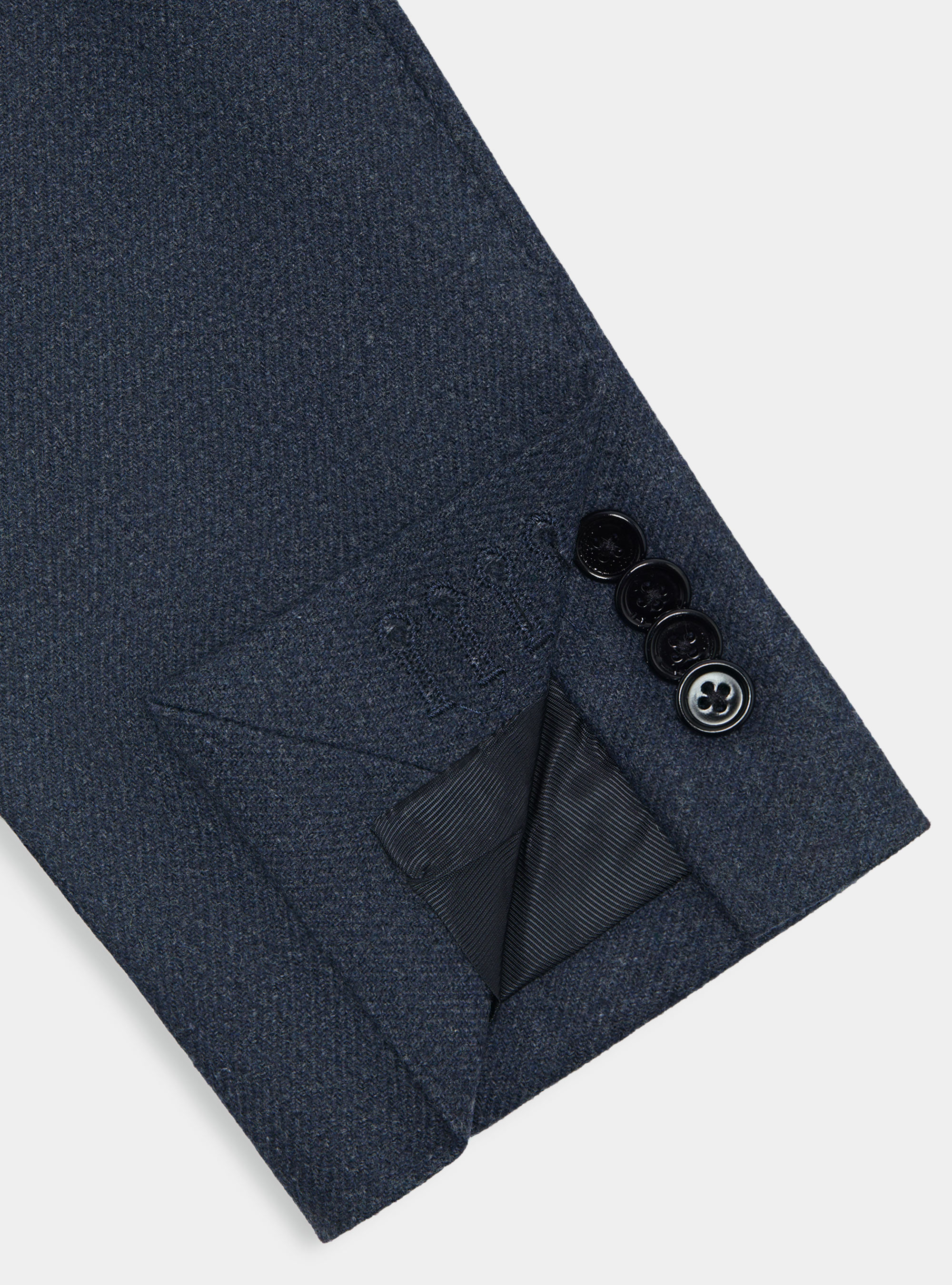 Giacca doppiopetto in flanella Duemilagori, INCHIOSTRO