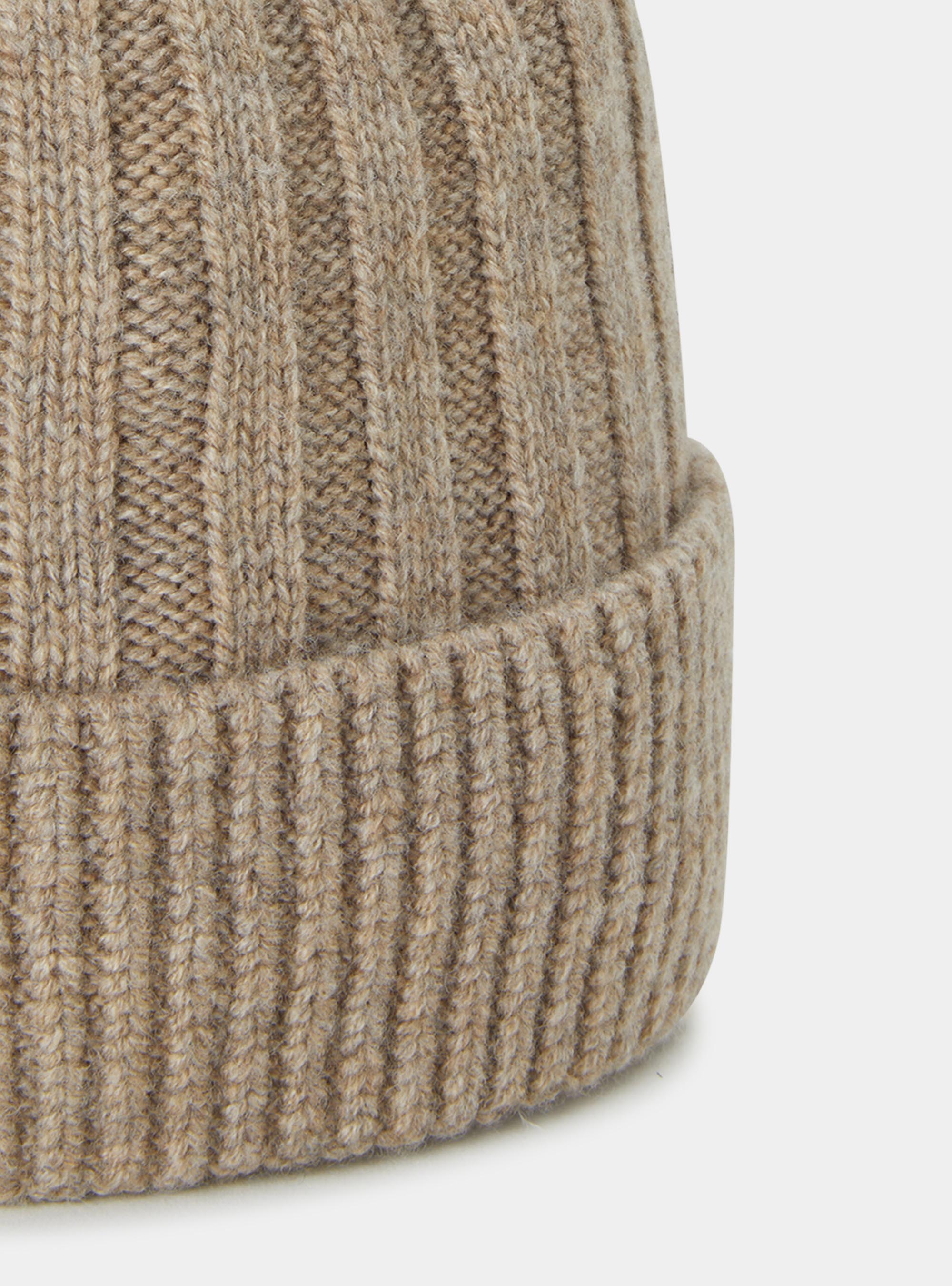 Berretto costa inglese in lana lambswool e cashmere, ECRU