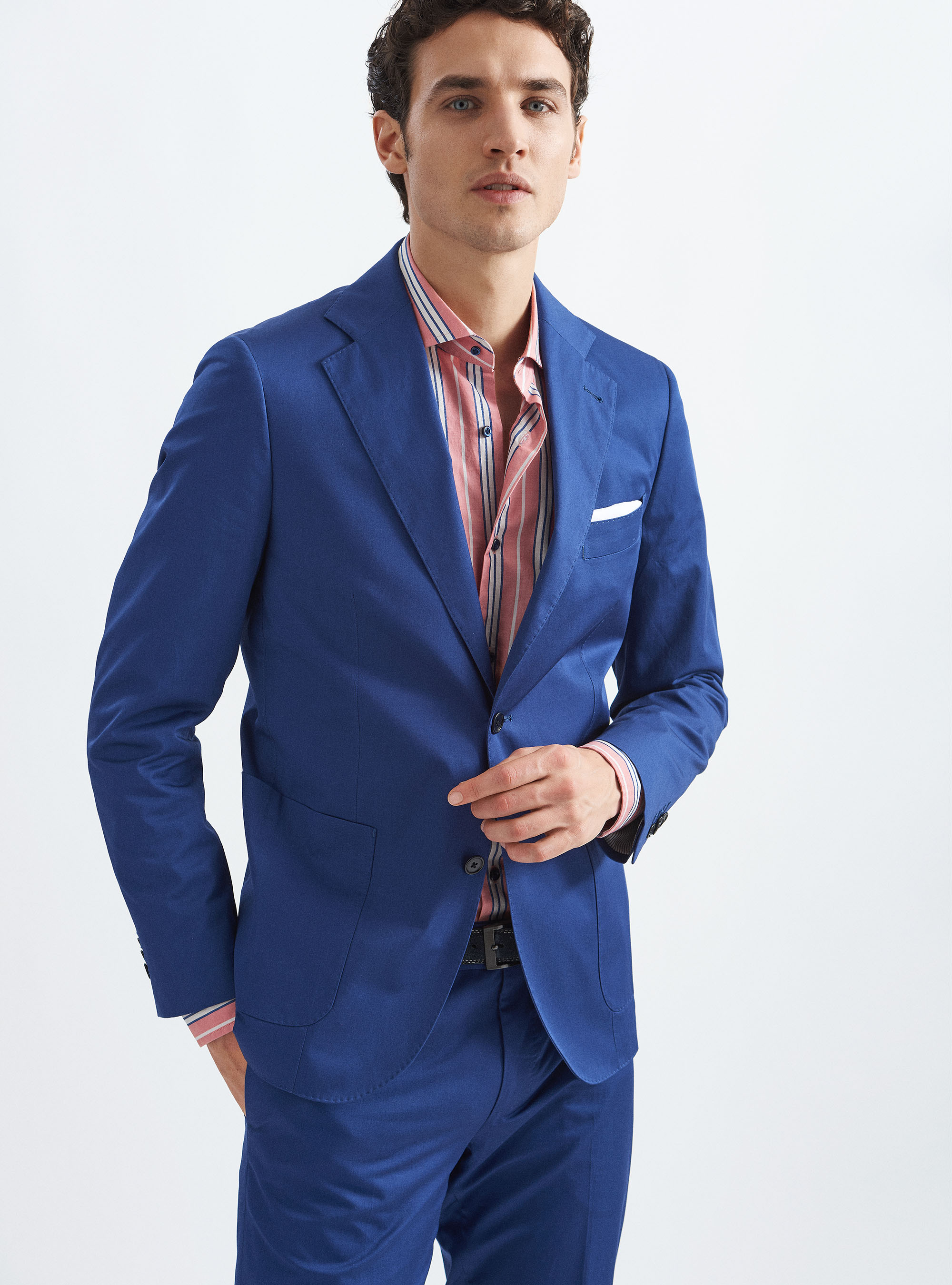 Giacca per abito in puro cotone, BLU