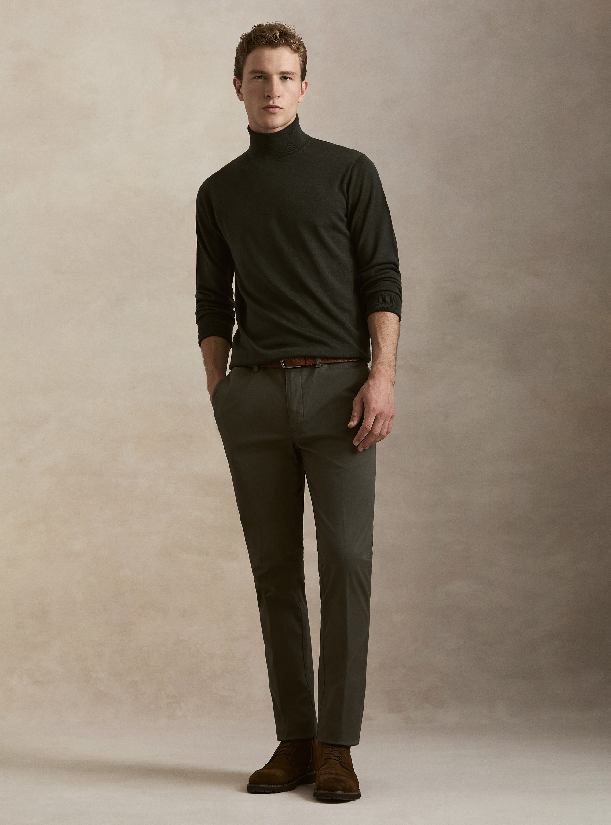 Dolcevita in pura lana merino extrafine, MILITARE 0609C