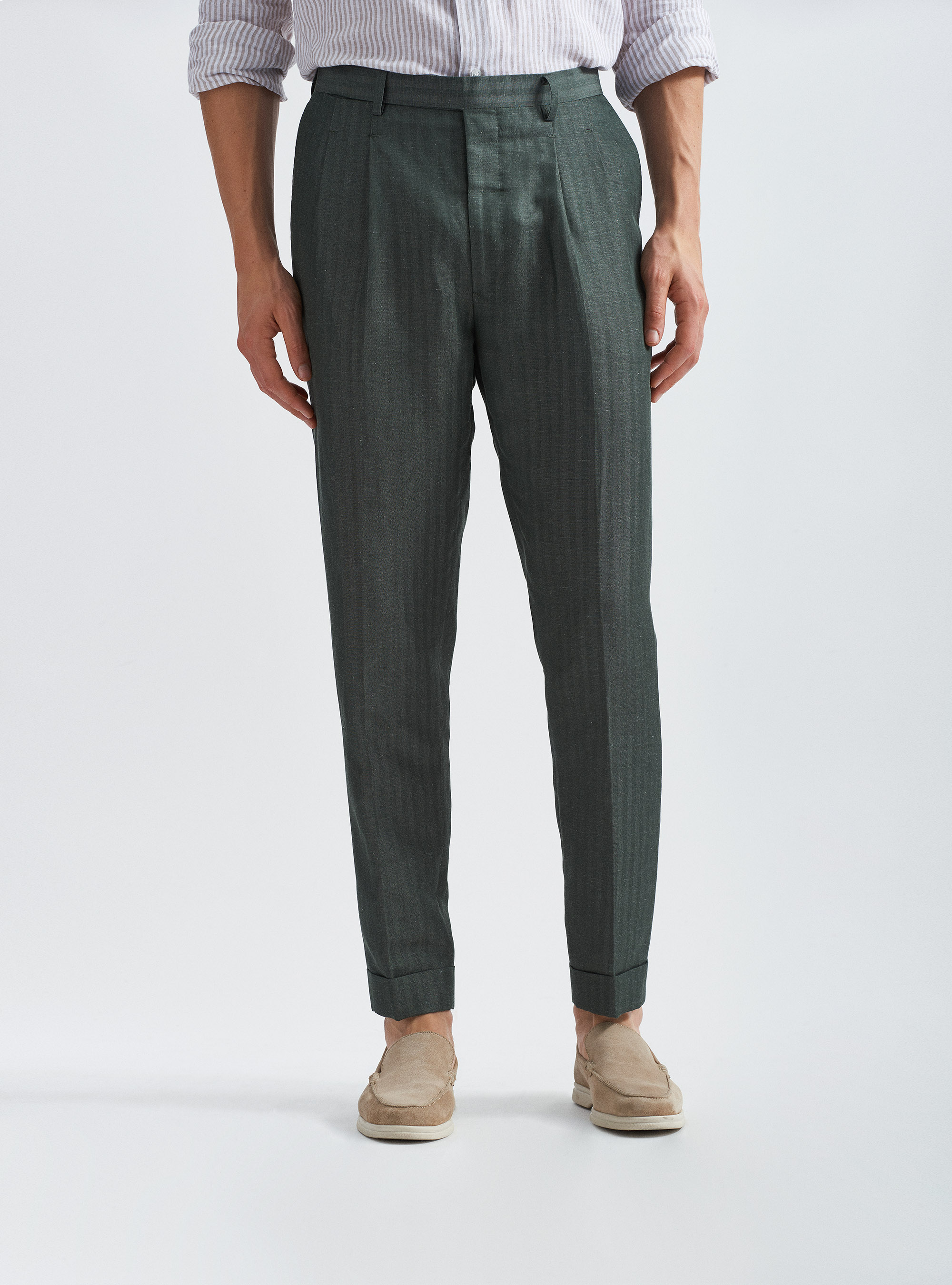 Pantaloni per abito in misto lino