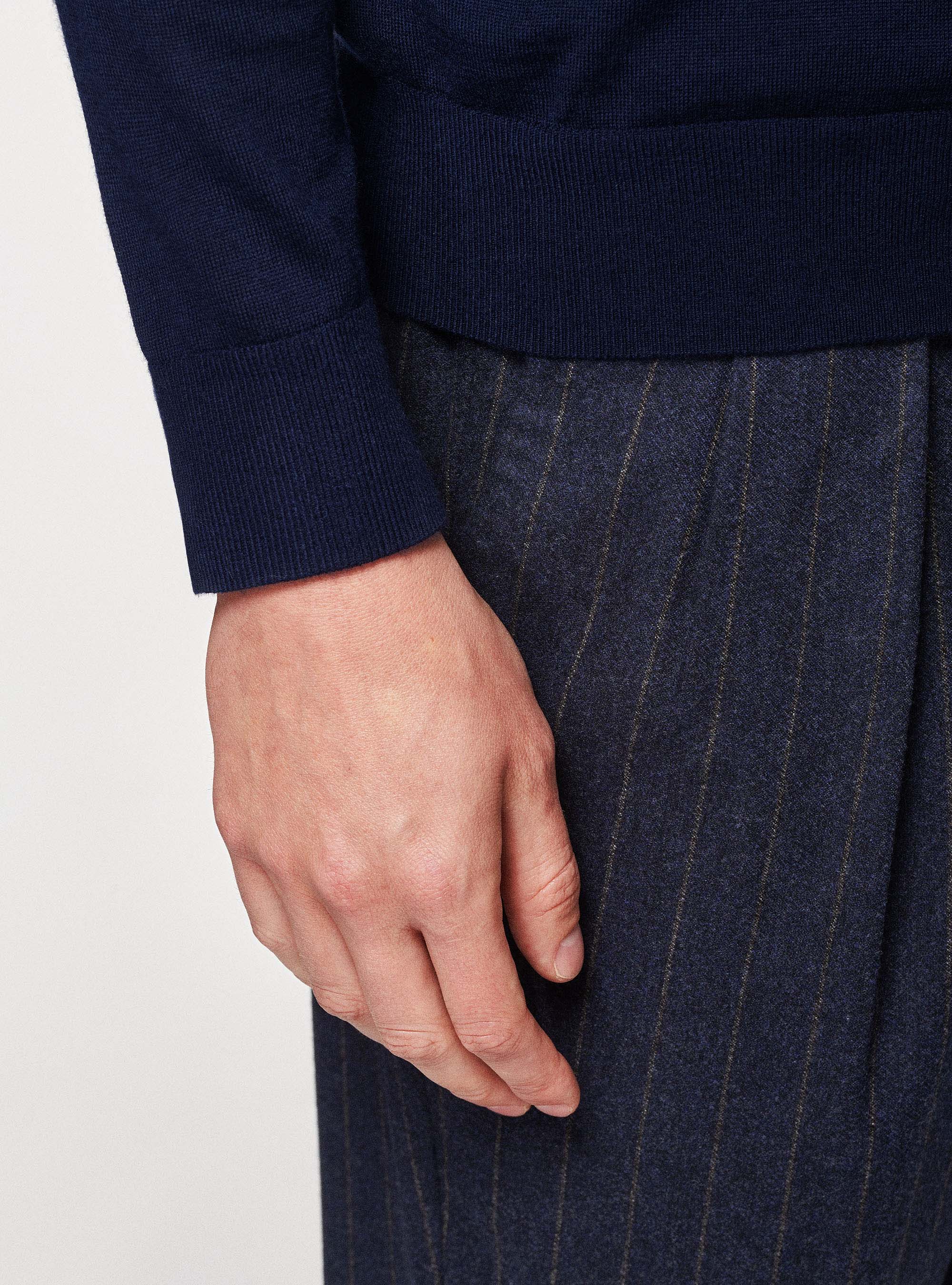 Pure merino wool polo shirt, NAVY BLUE