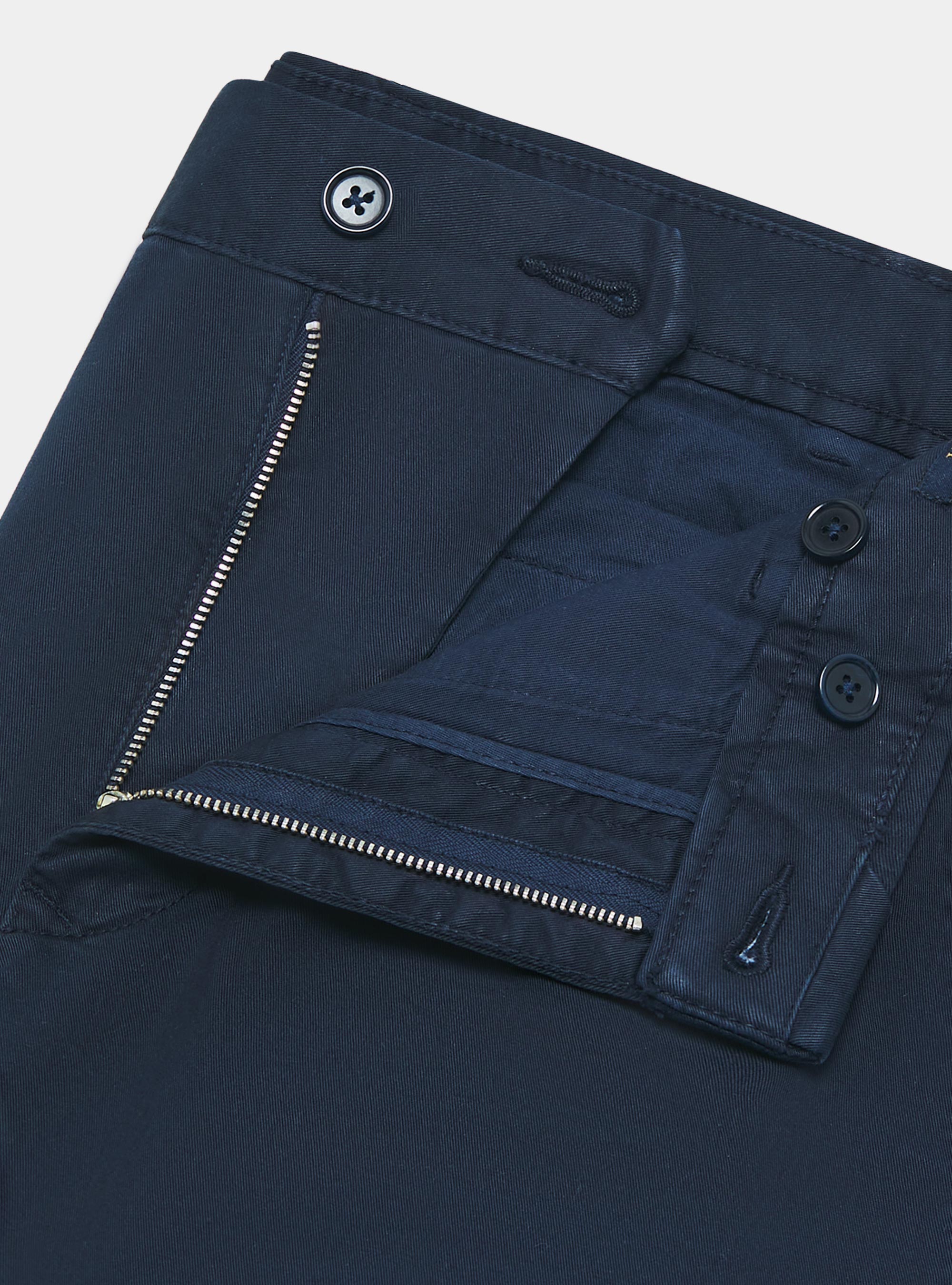 Pantaloni slim fit in twill stretch, BLU NAVY