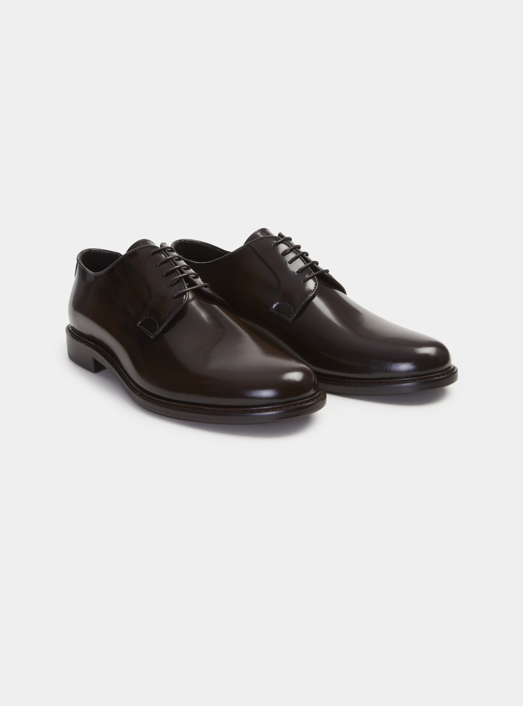 Derby de piel desgastada, MARRON MUY OSCURO