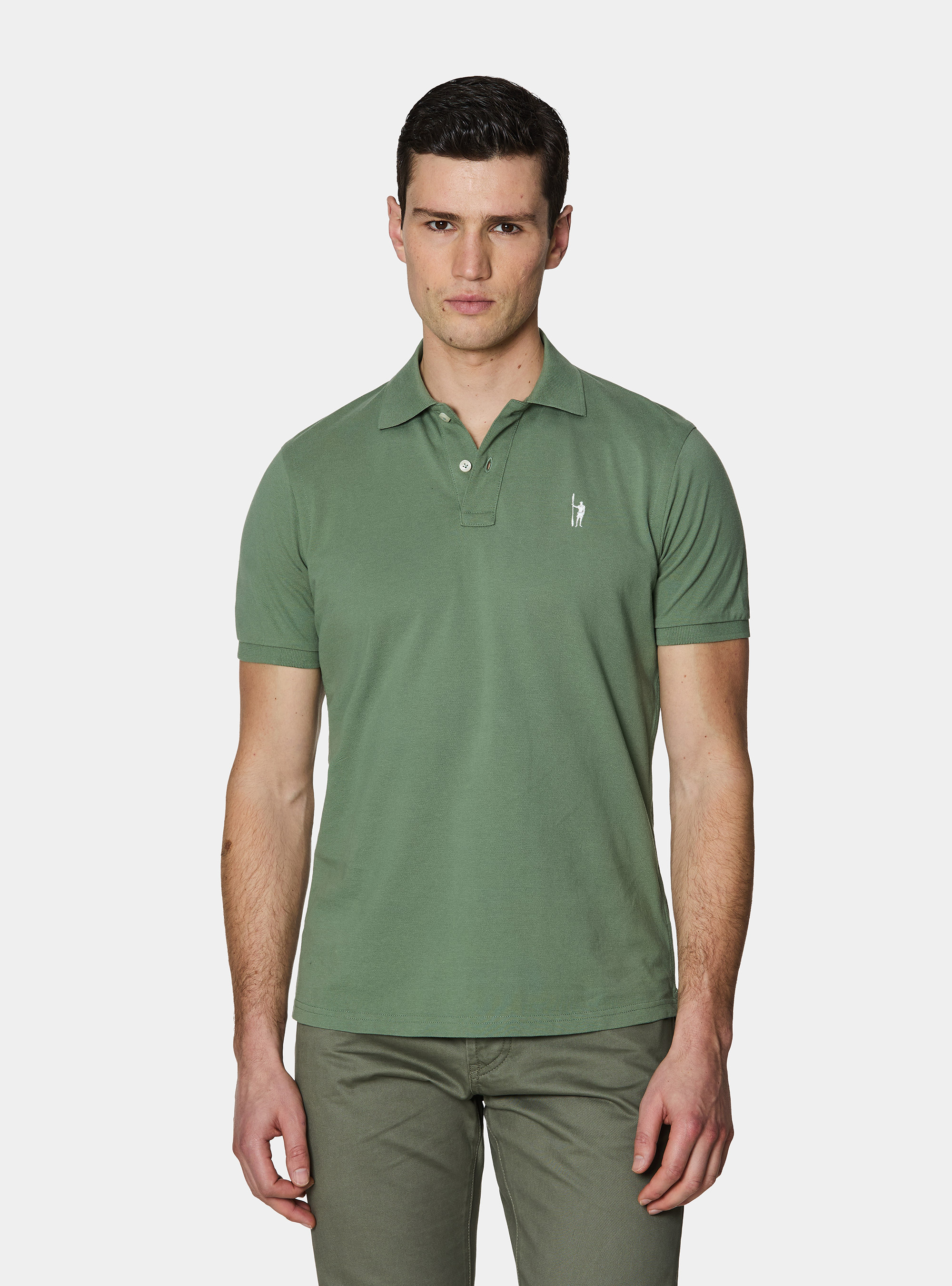 Classic piqu&eacute; polo shirt, VERDE SALVIA 0604C