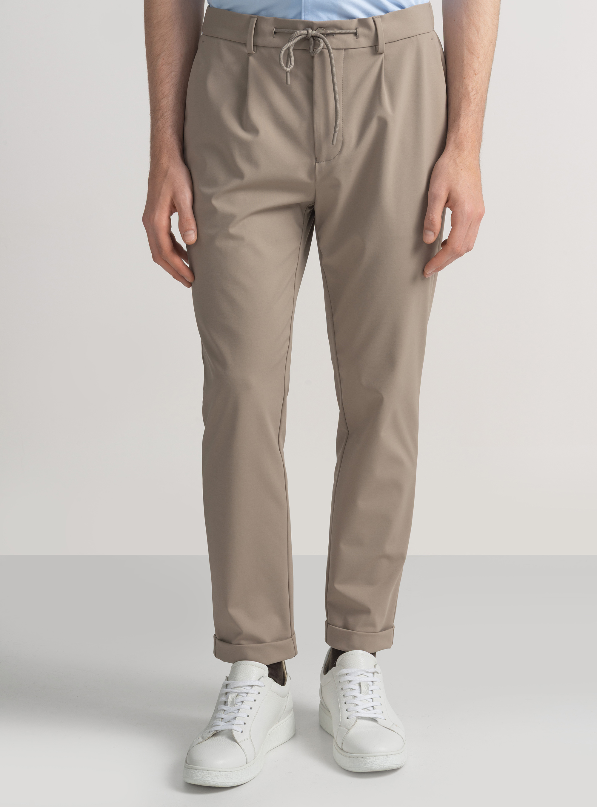 GT01 trousers in stretch nylon, MUD