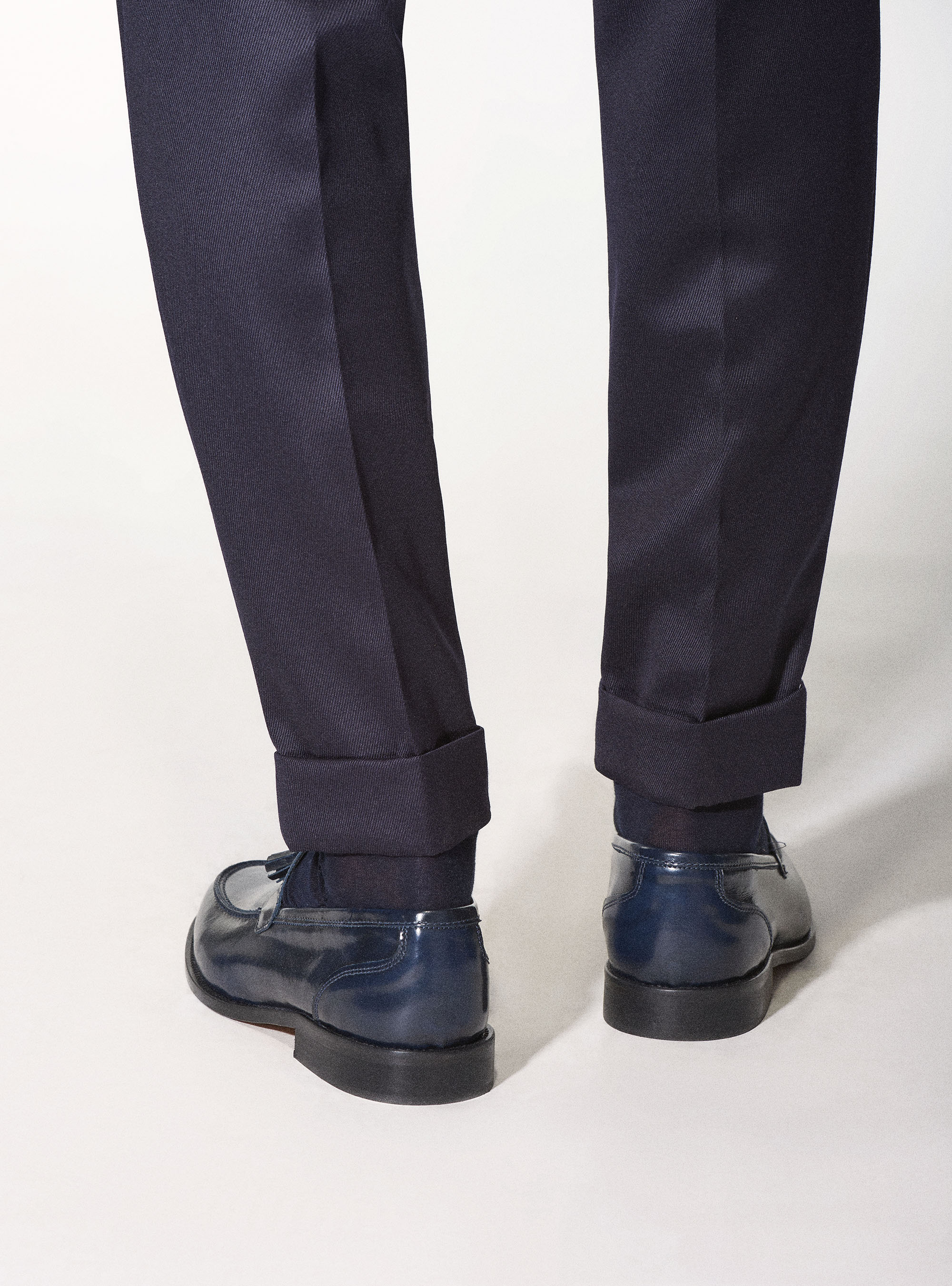 Pantaloni per abito in lana cover Vitale Barberis Canonico, BLU NAVY