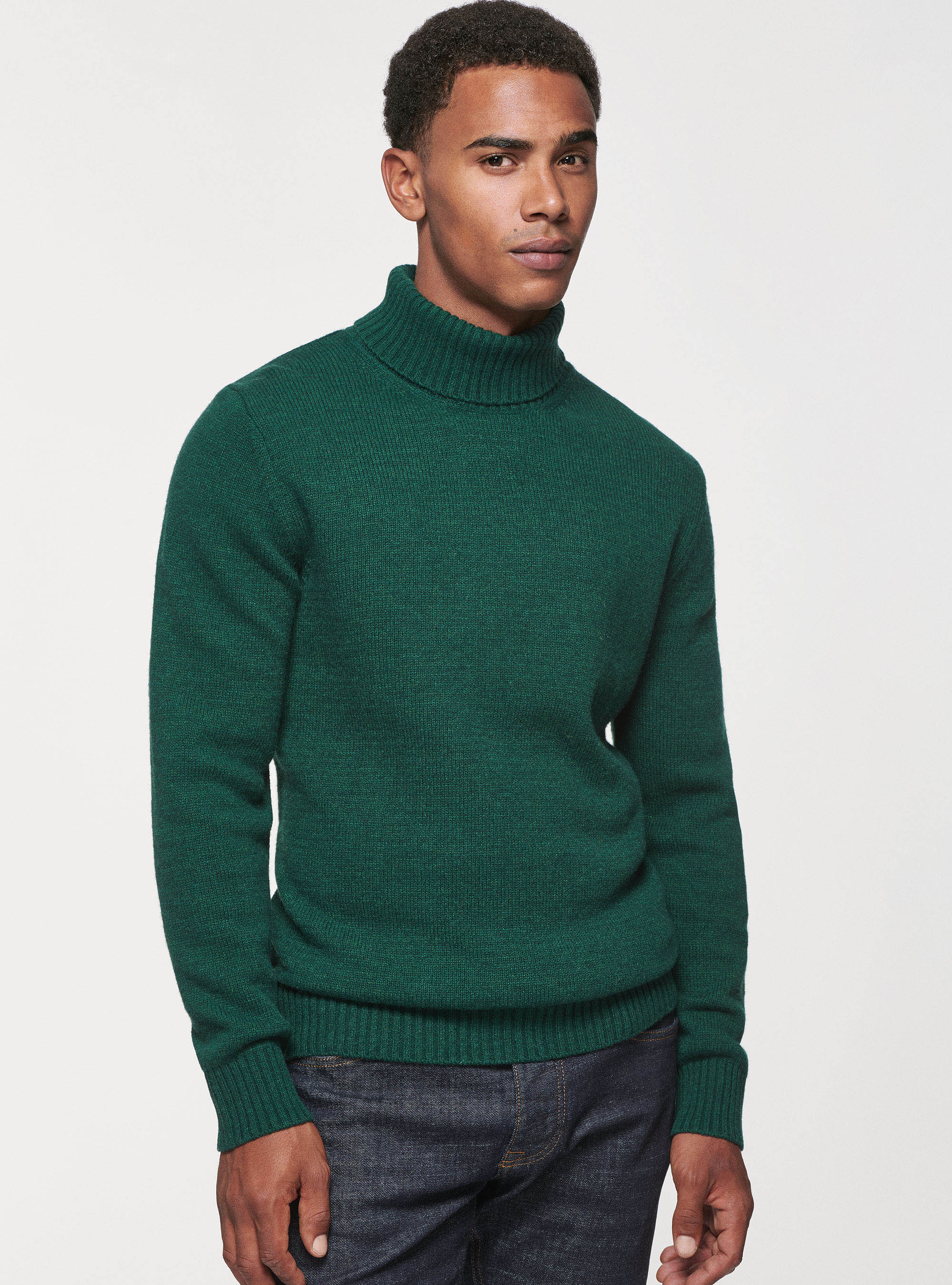 Wool-blend sweater, GREEN