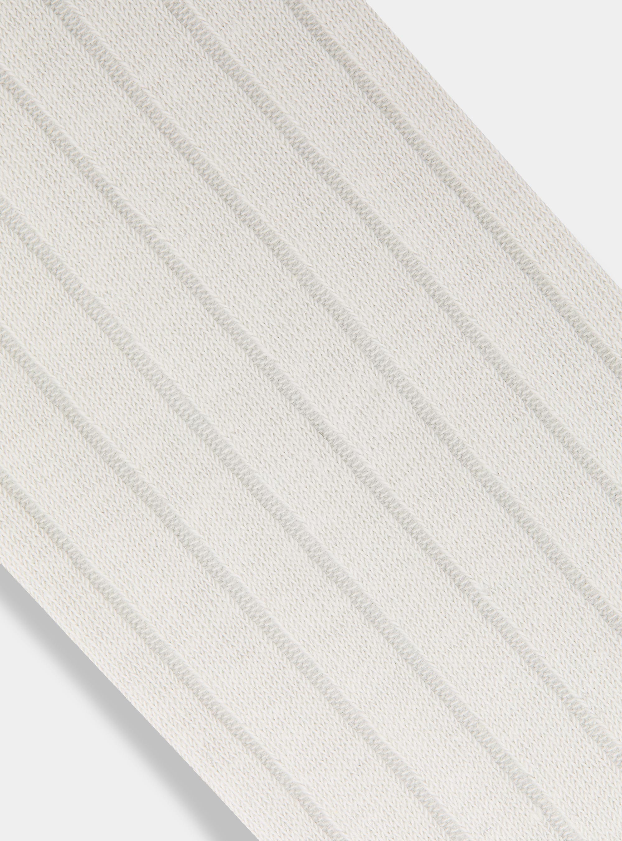 Calcetines de canalé con bordado, BLANCO