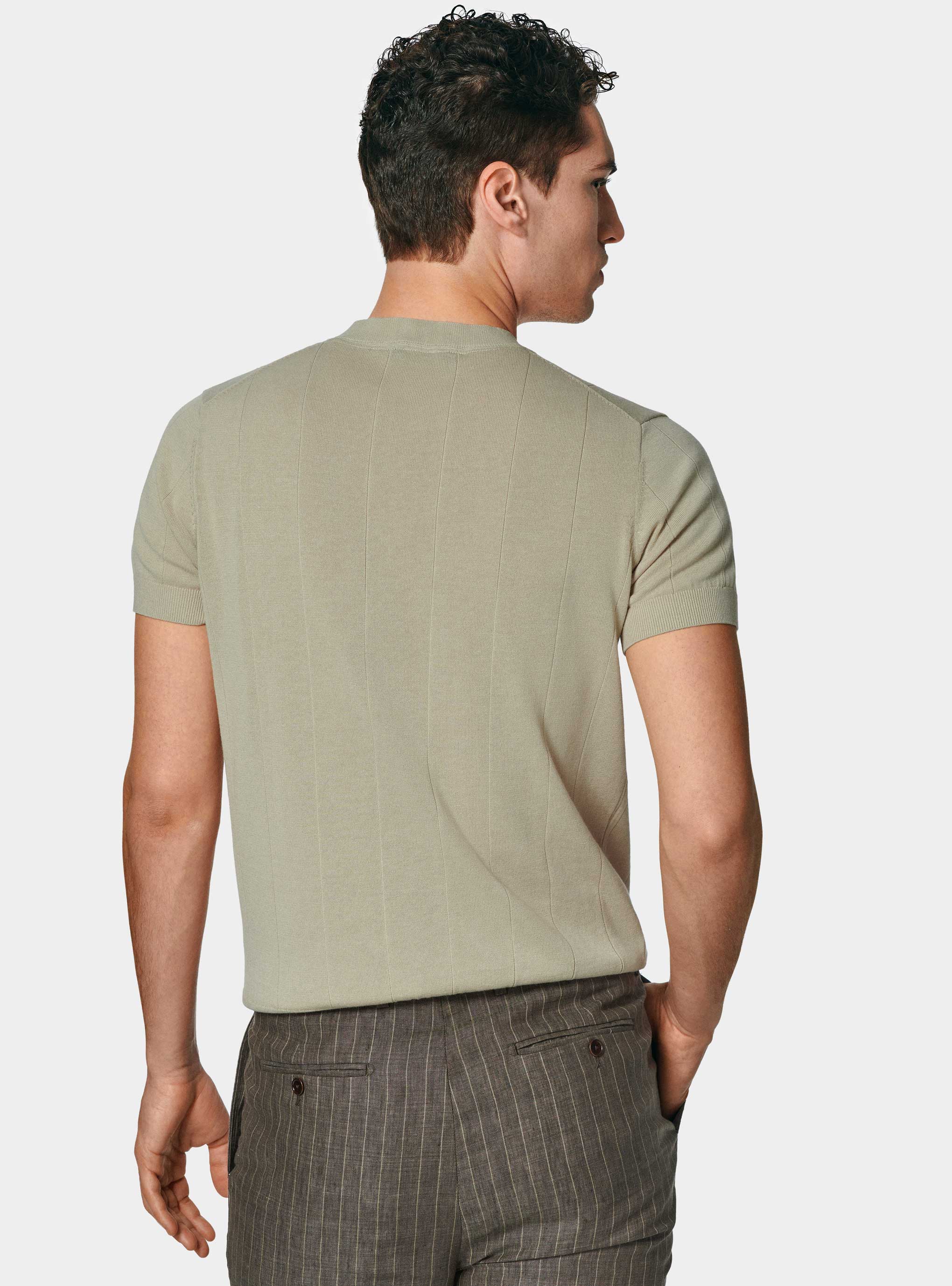 Maglia in puro cotone costa piatta, ECRU